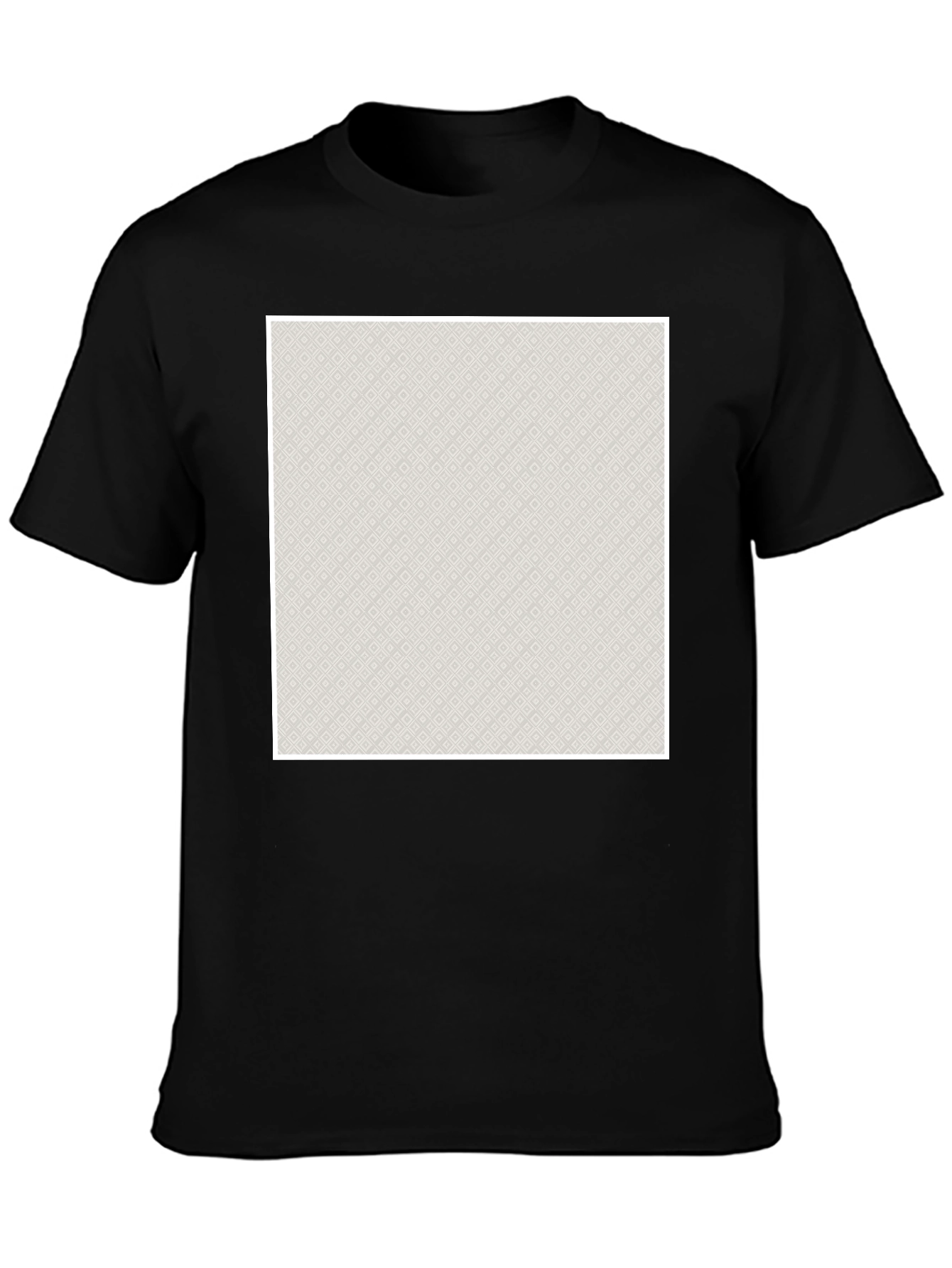 Modern Patterned Graphic Tee - Black