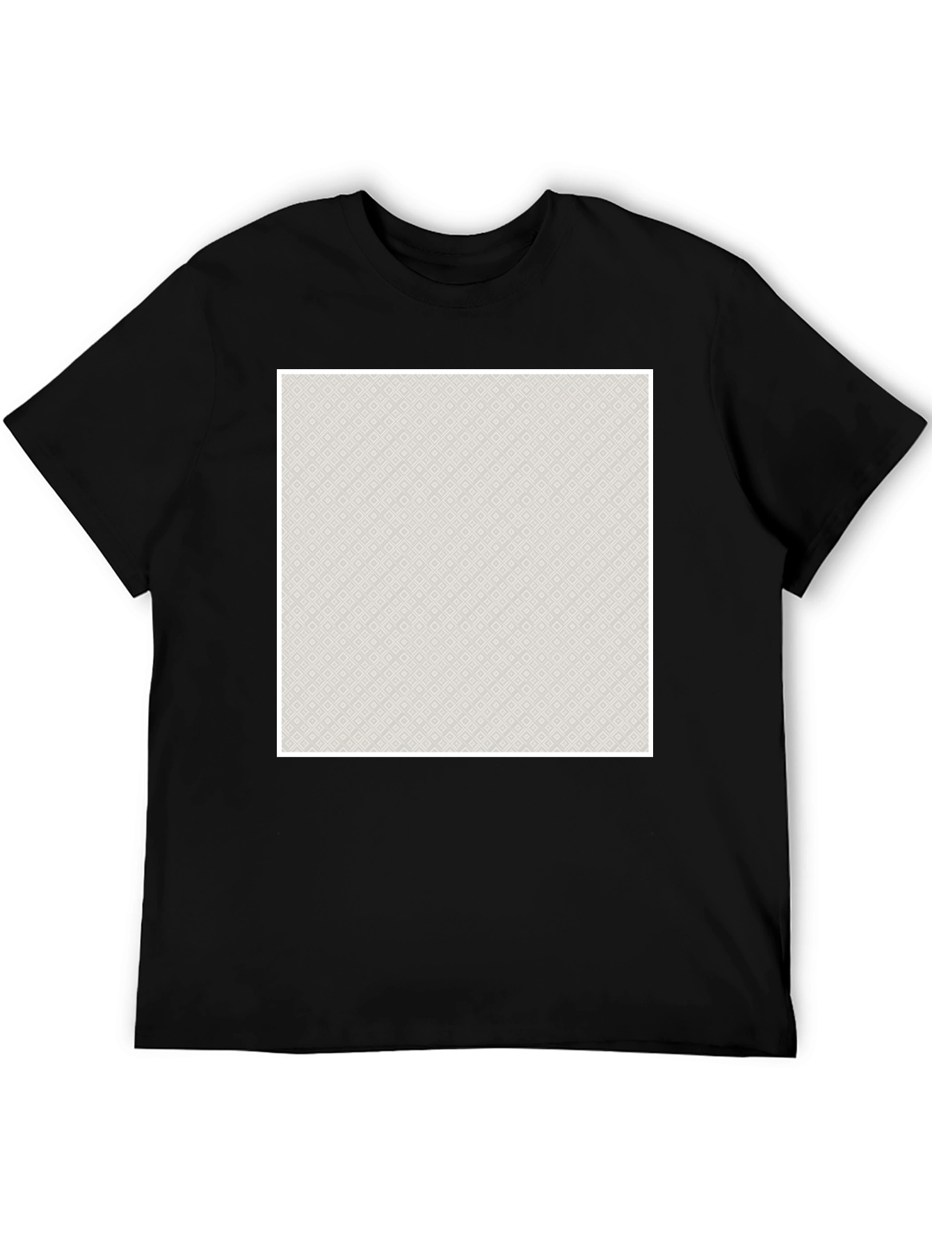 Modern Patterned Graphic Tee - Black