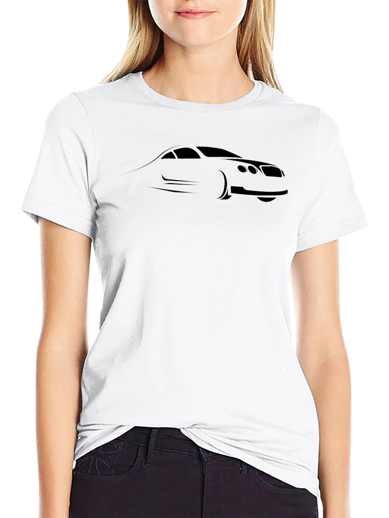 Black Car Outline Graphic T-Shirt