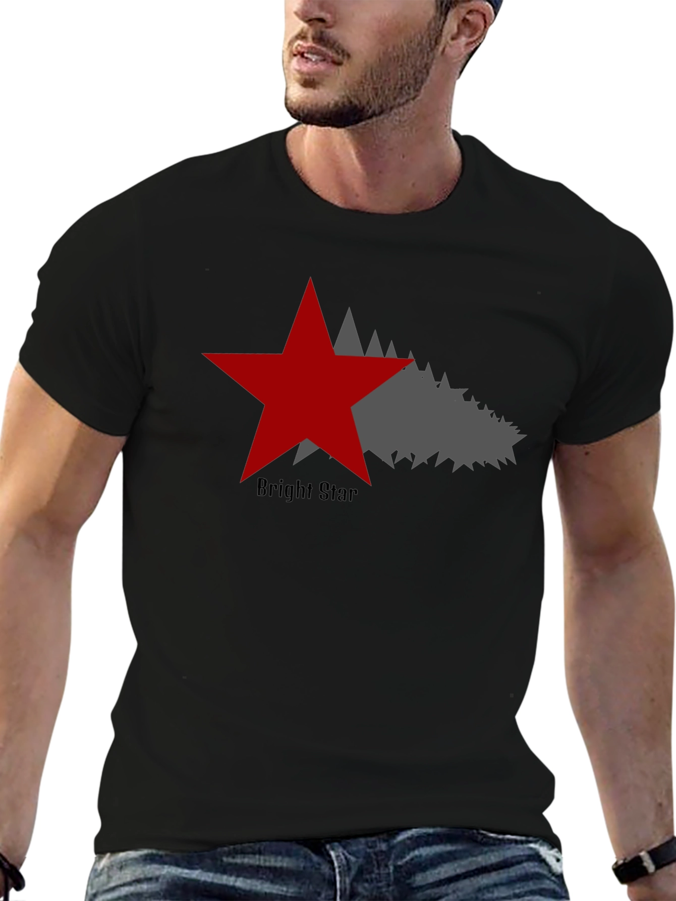 Bright Star Graphic T-Shirt - Stylish Black Tee