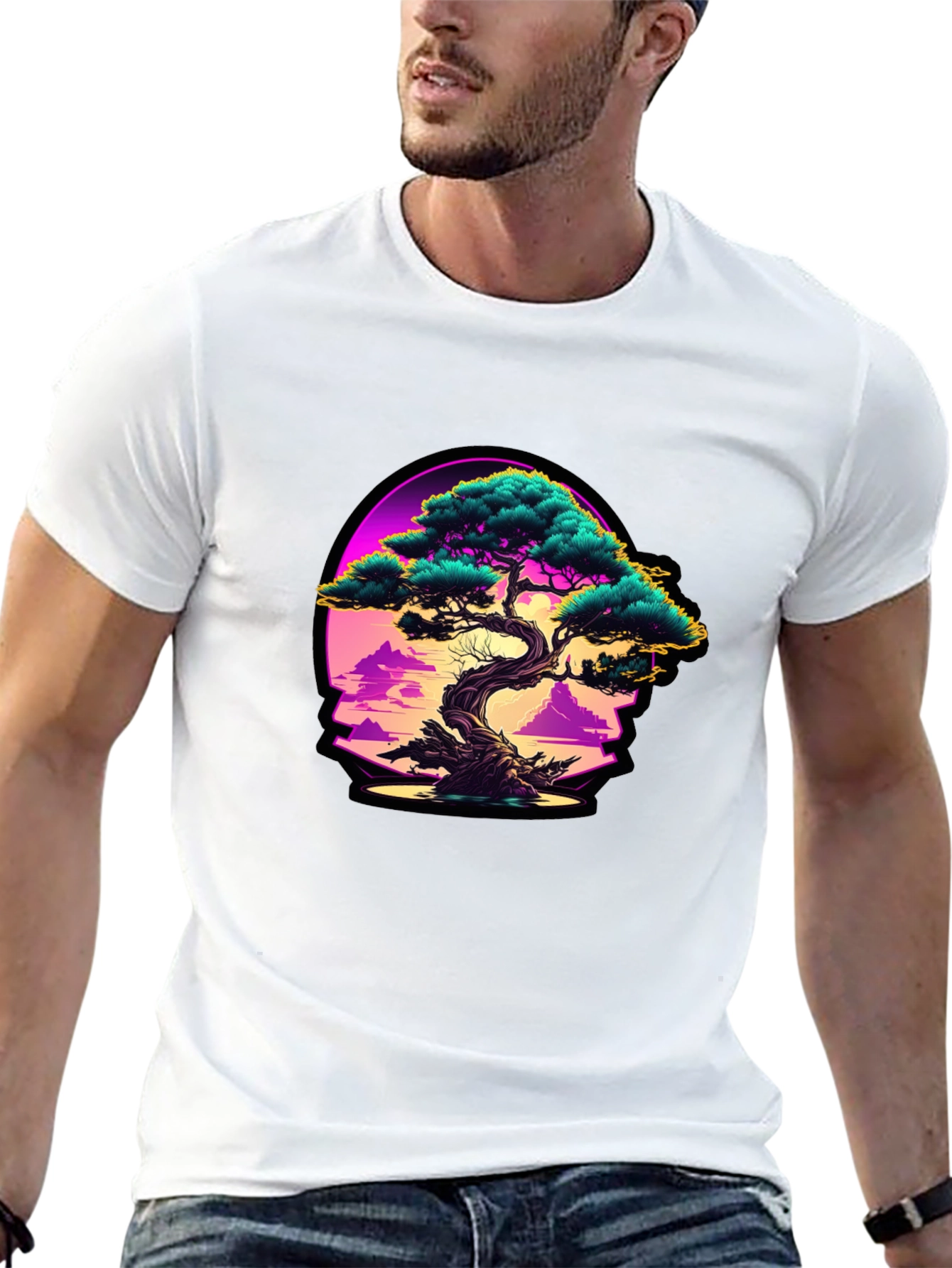 Bonsai Sunset Graphic Tee - Black