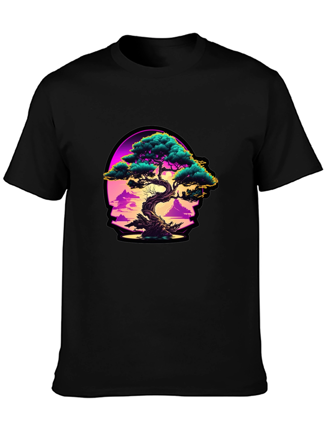 Bonsai Sunset Graphic Tee - Black