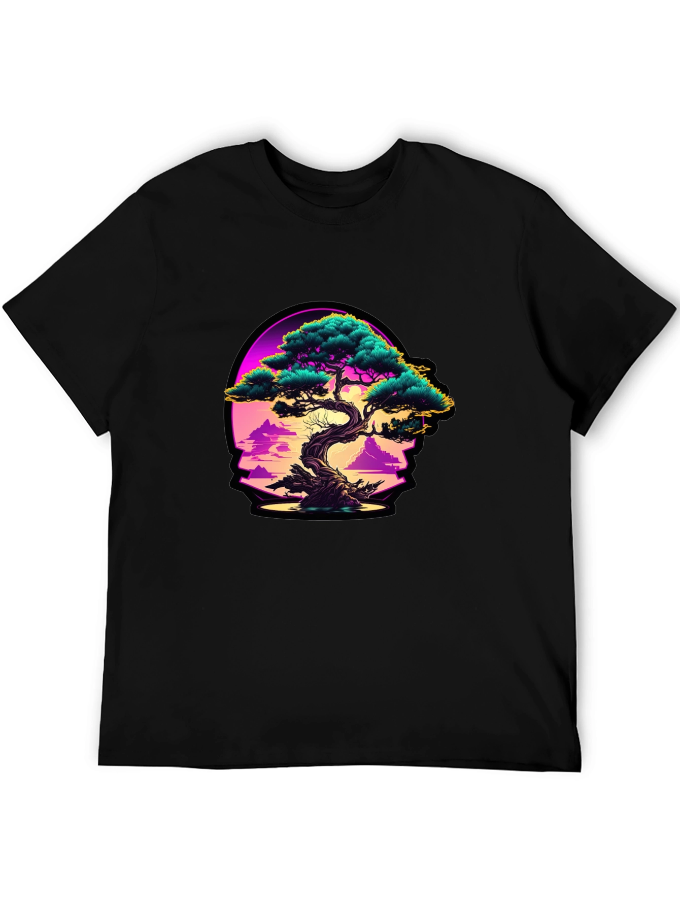 Bonsai Sunset Graphic Tee - Black