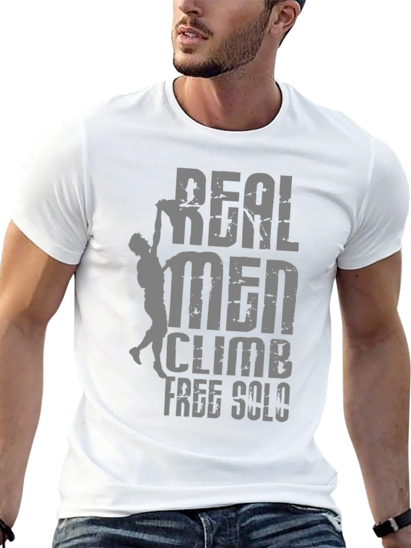 Real Men Climb Free Solo T-Shirt - Climber Tee