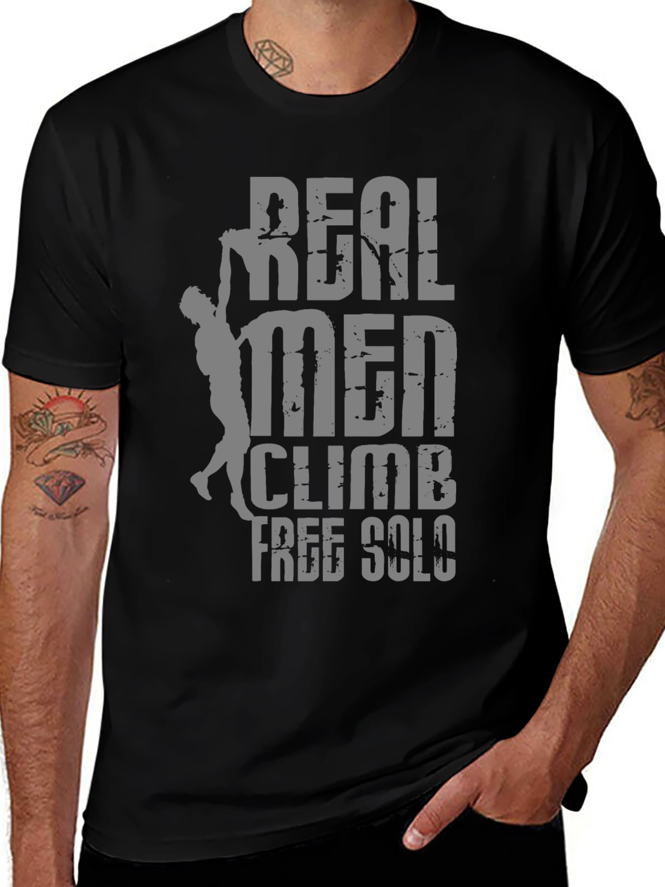Real Men Climb Free Solo T-Shirt - Climber Tee