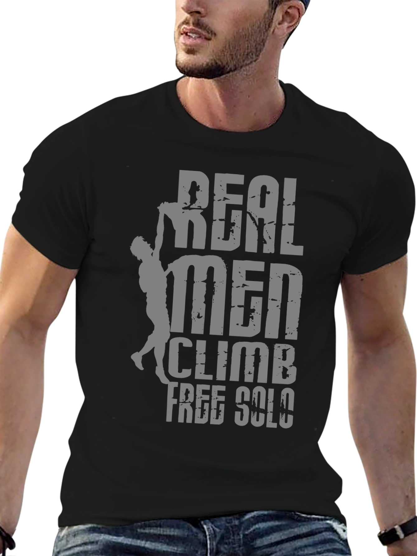 Real Men Climb Free Solo T-Shirt - Climber Tee