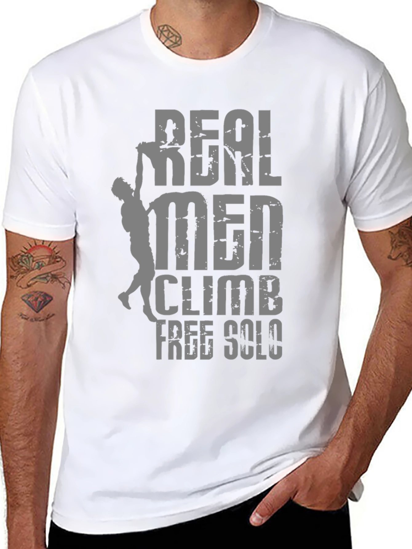 Real Men Climb Free Solo T-Shirt - Climber Tee