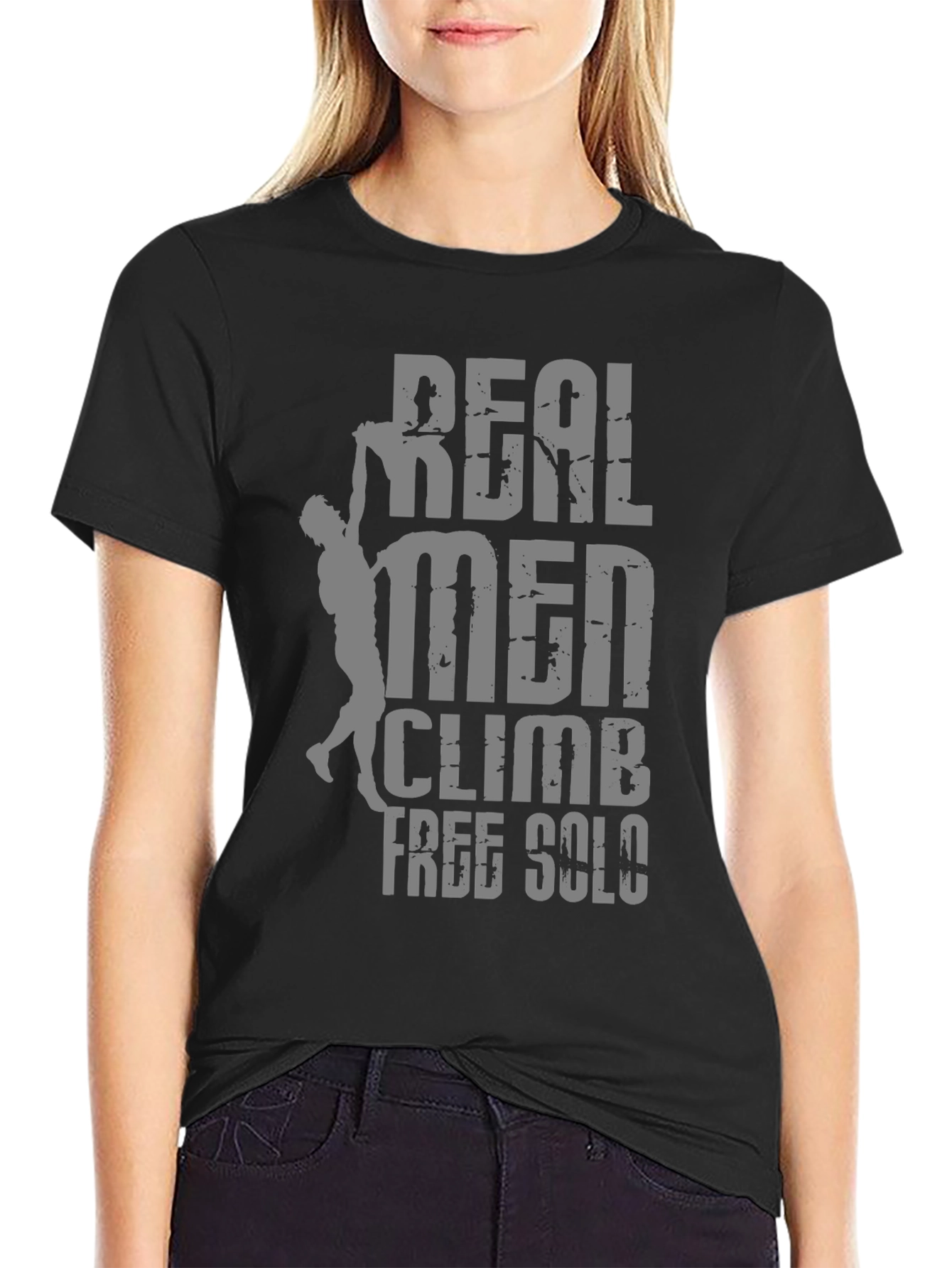 Real Men Climb Free Solo T-Shirt - Climber Tee