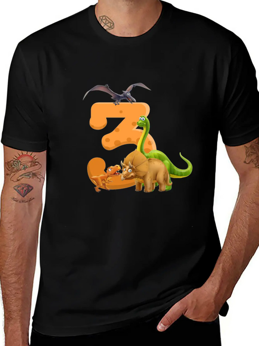 3 Year Old Boy Dinosaur 3rd Birthday Comfortable Minimalist Graphic Tee – Summer Style Essential