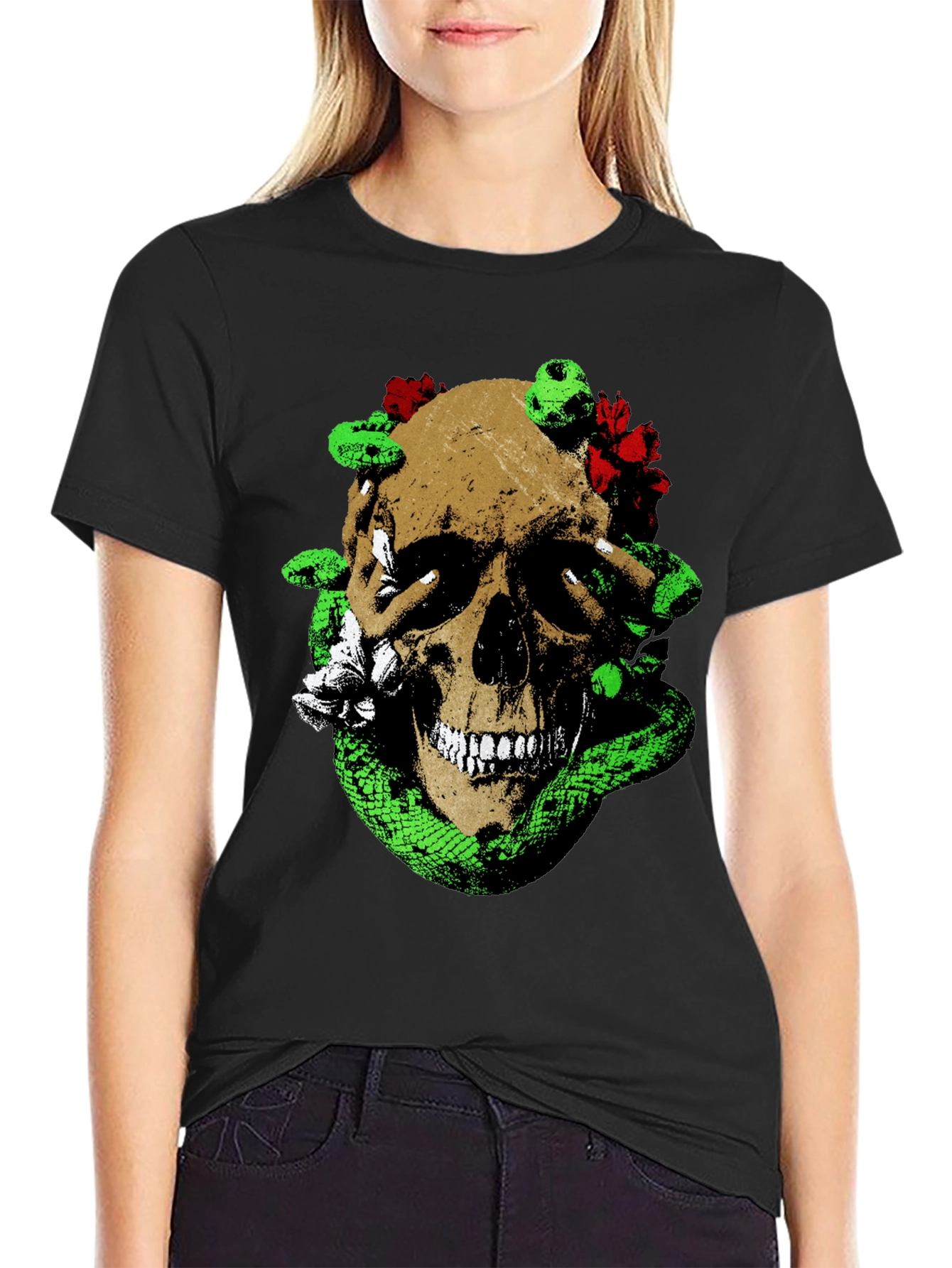 Skull & Snake Graphic Tee - Unique Mens Fashion