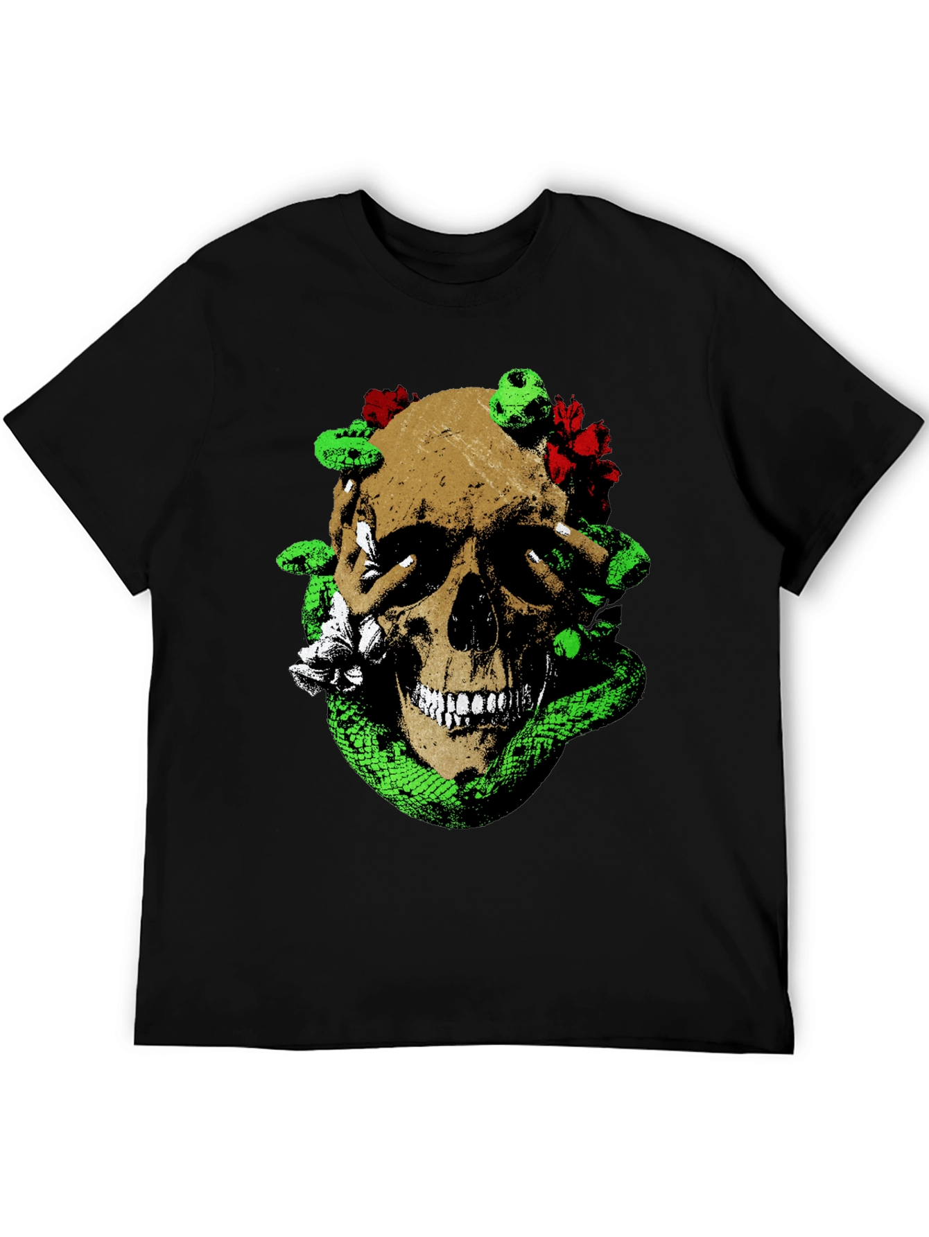 Skull & Snake Graphic Tee - Unique Mens Fashion