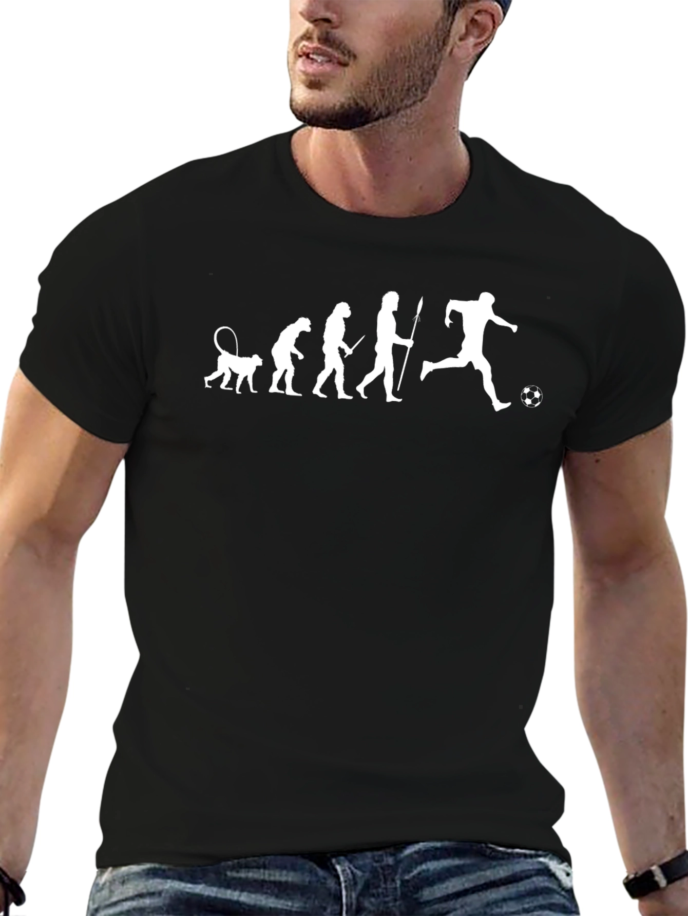 Evolution of Soccer Mens Black T-Shirt