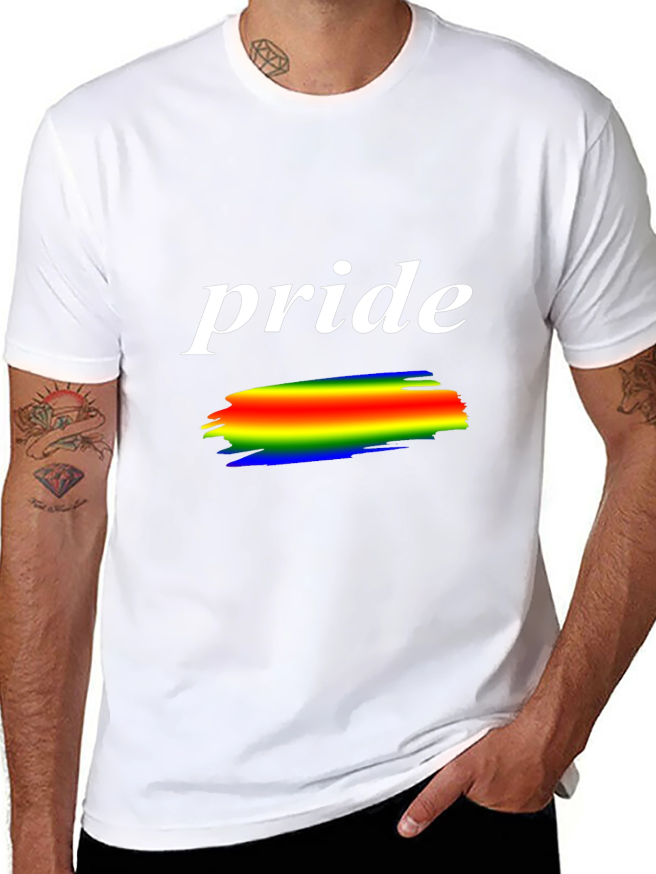 Pride T-Shirt Rainbow Graphic Black Tee