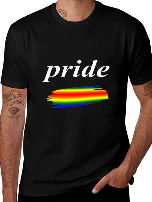 Pride T-Shirt Rainbow Graphic Black Tee