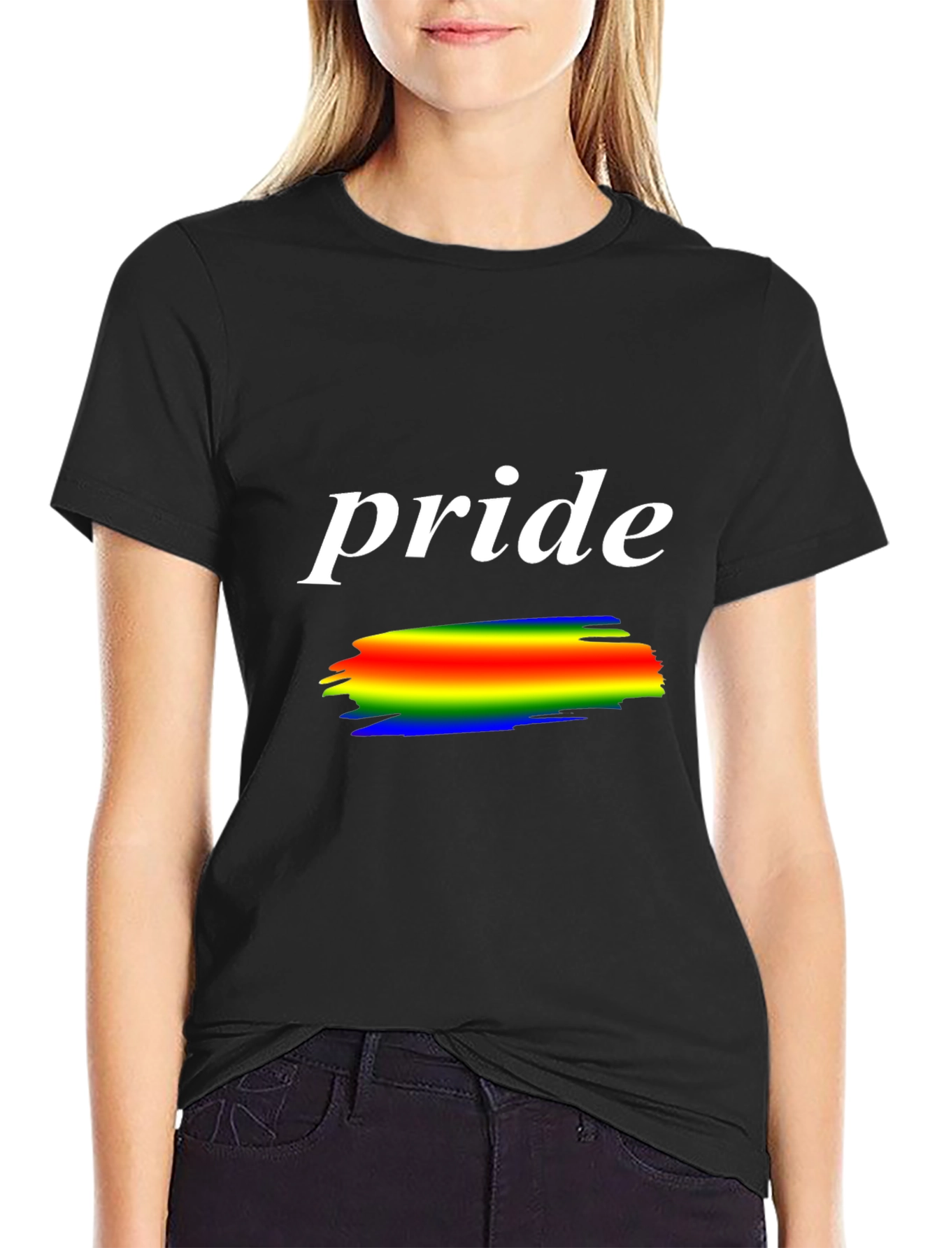 Pride T-Shirt Rainbow Graphic Black Tee