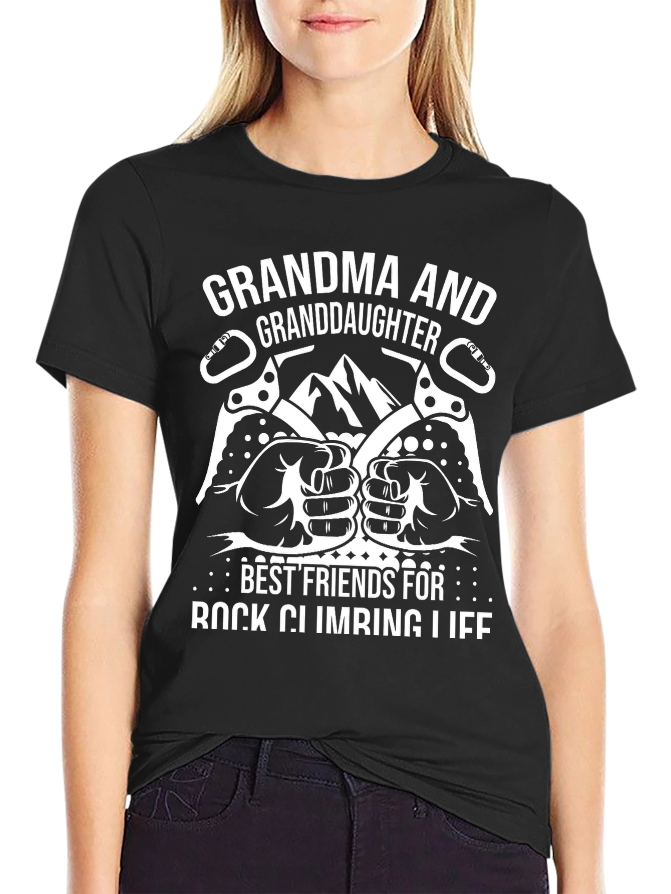 Grandma & Granddaughter Rock Climbing T-Shirt