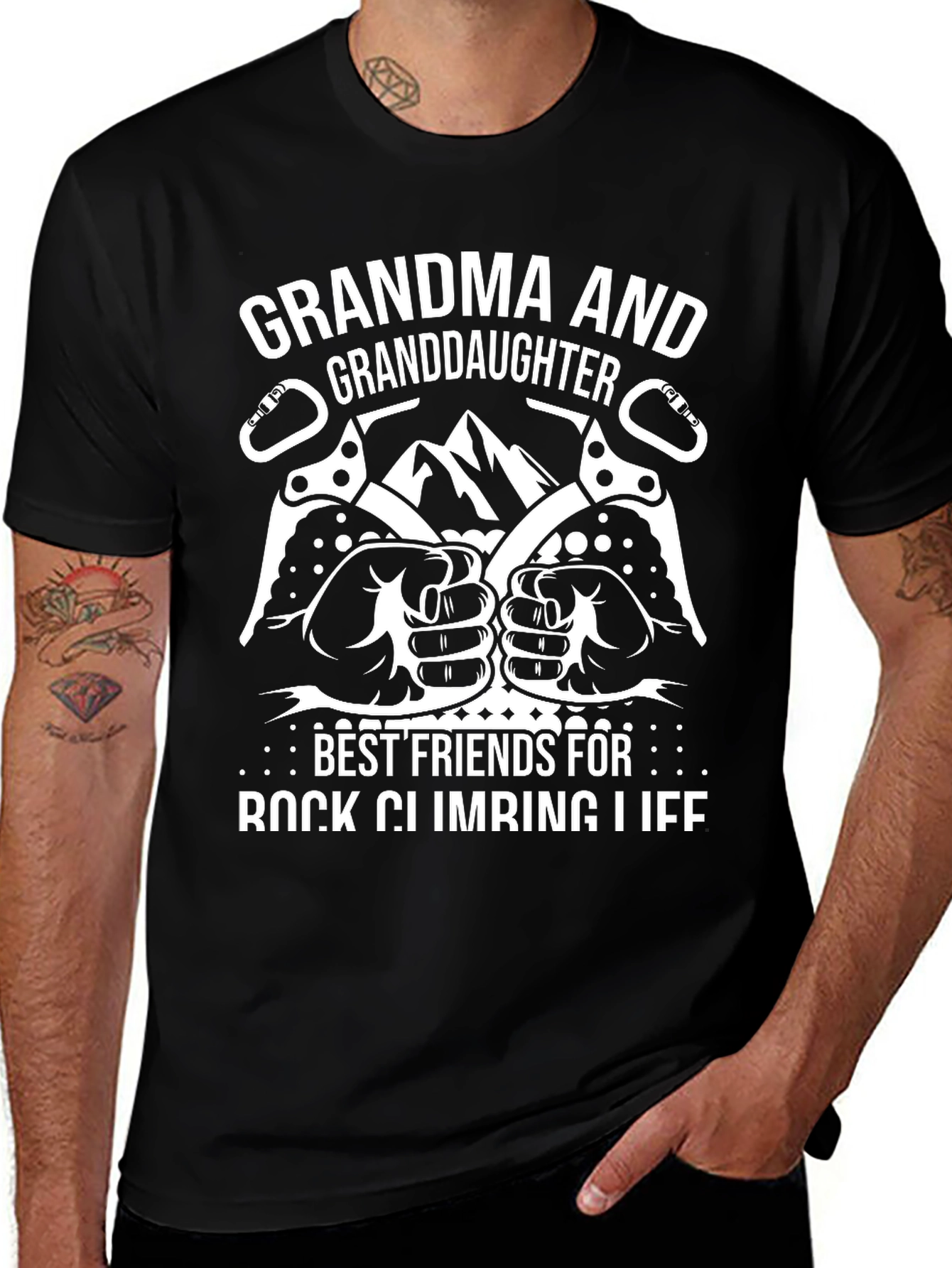 Grandma & Granddaughter Rock Climbing T-Shirt