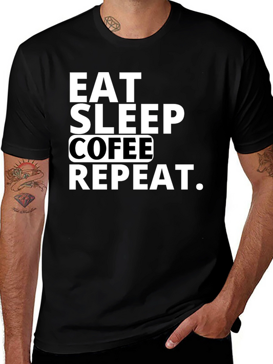 Eat Sleep Coffee Repeat Graphic Tee