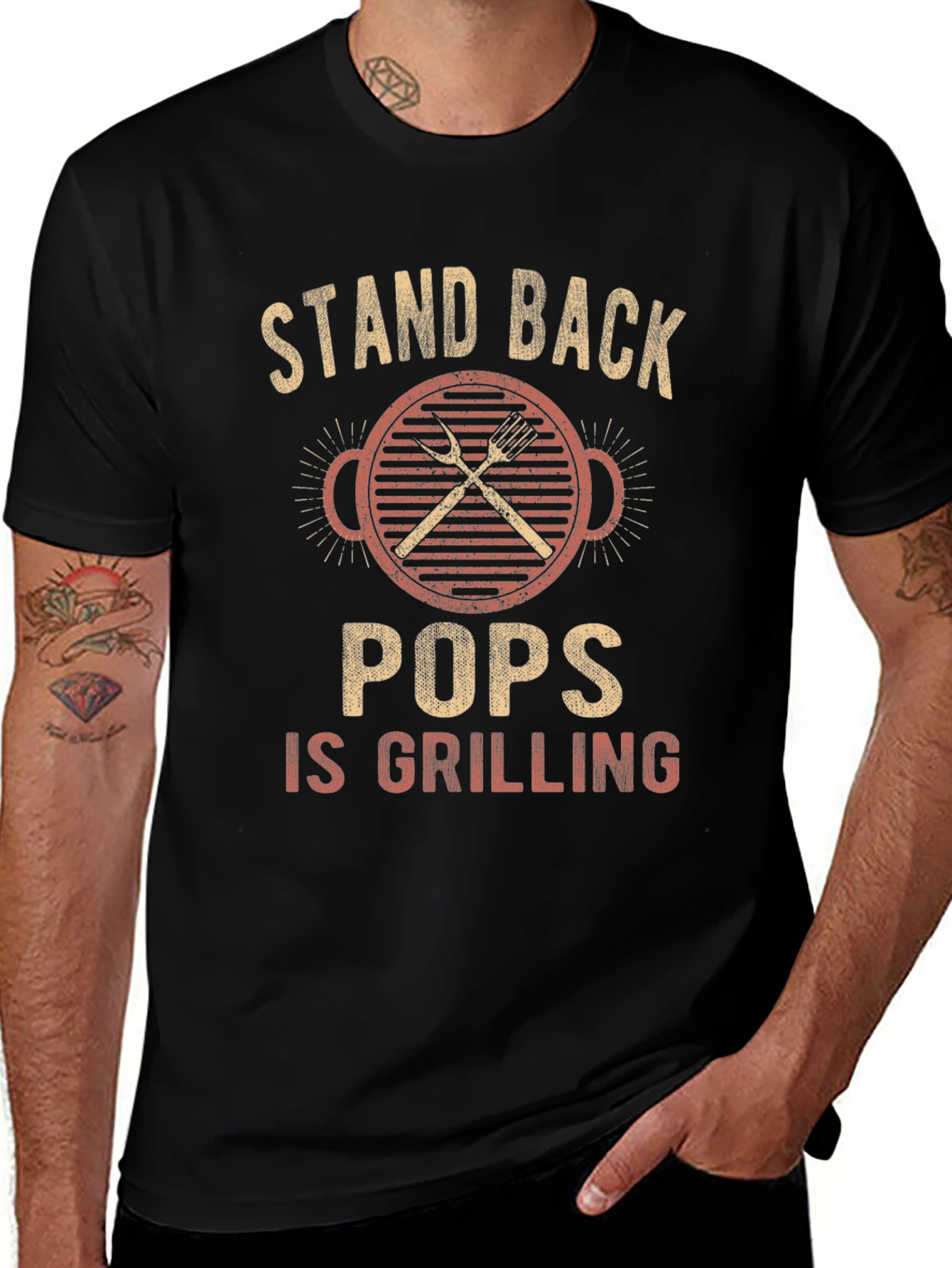 Stand Back Pops Is Grilling T-Shirt - BBQ Gift