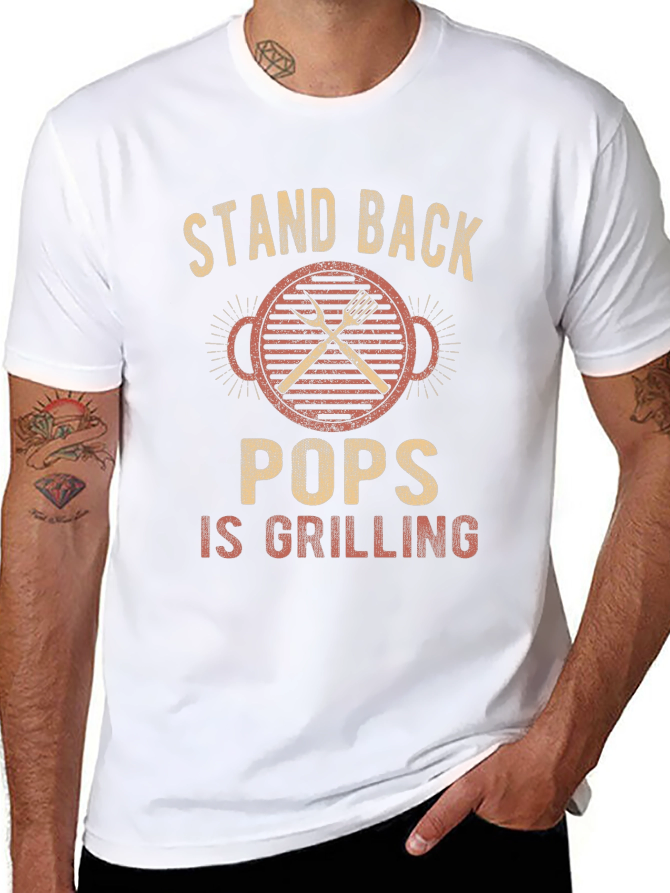 Stand Back Pops Is Grilling T-Shirt - BBQ Gift