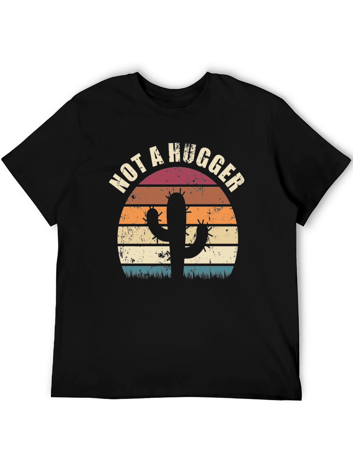 Not A Hugger Cactus Graphic T-Shirt
