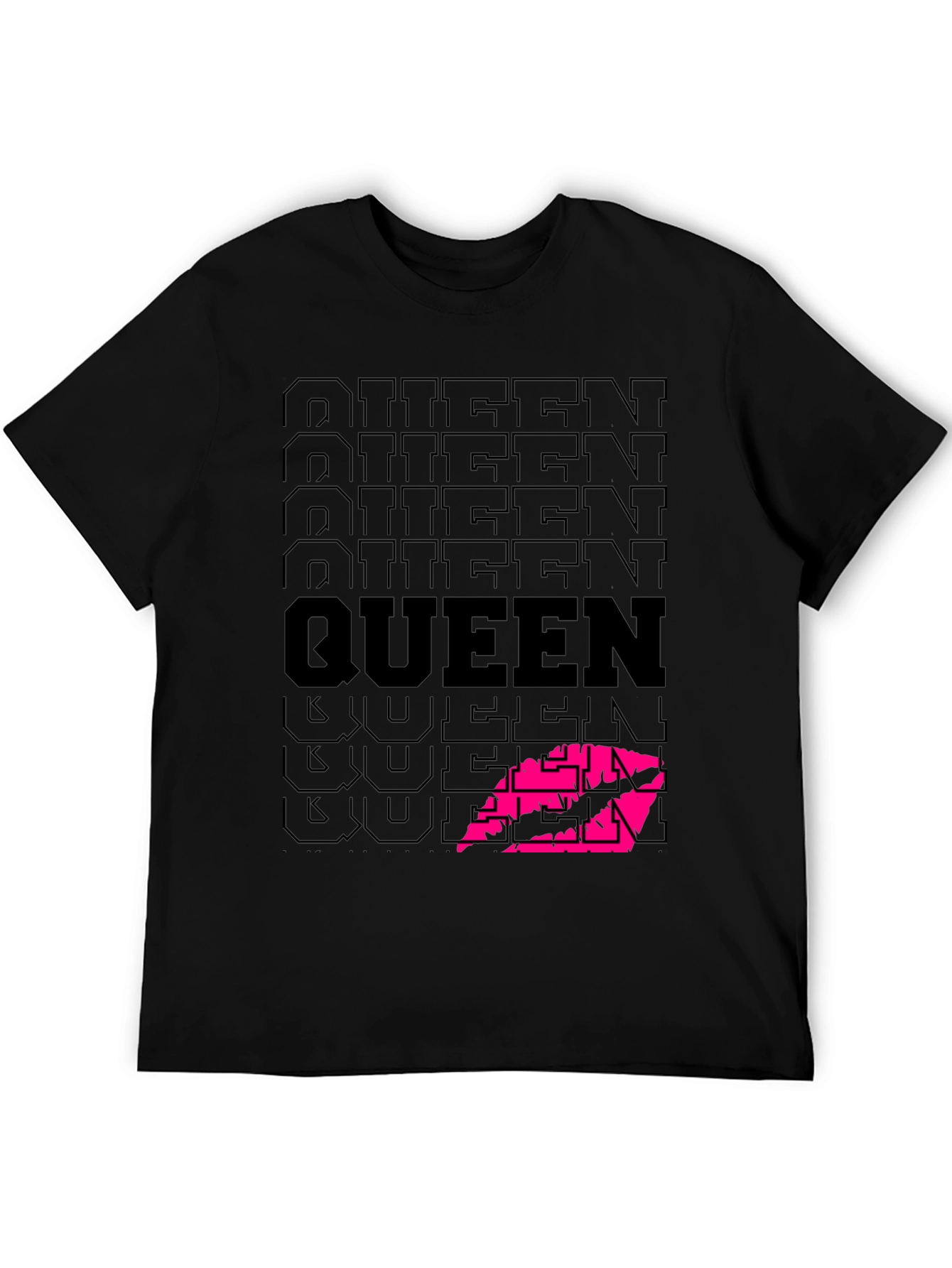 Queen Lips Graphic Black T-Shirt