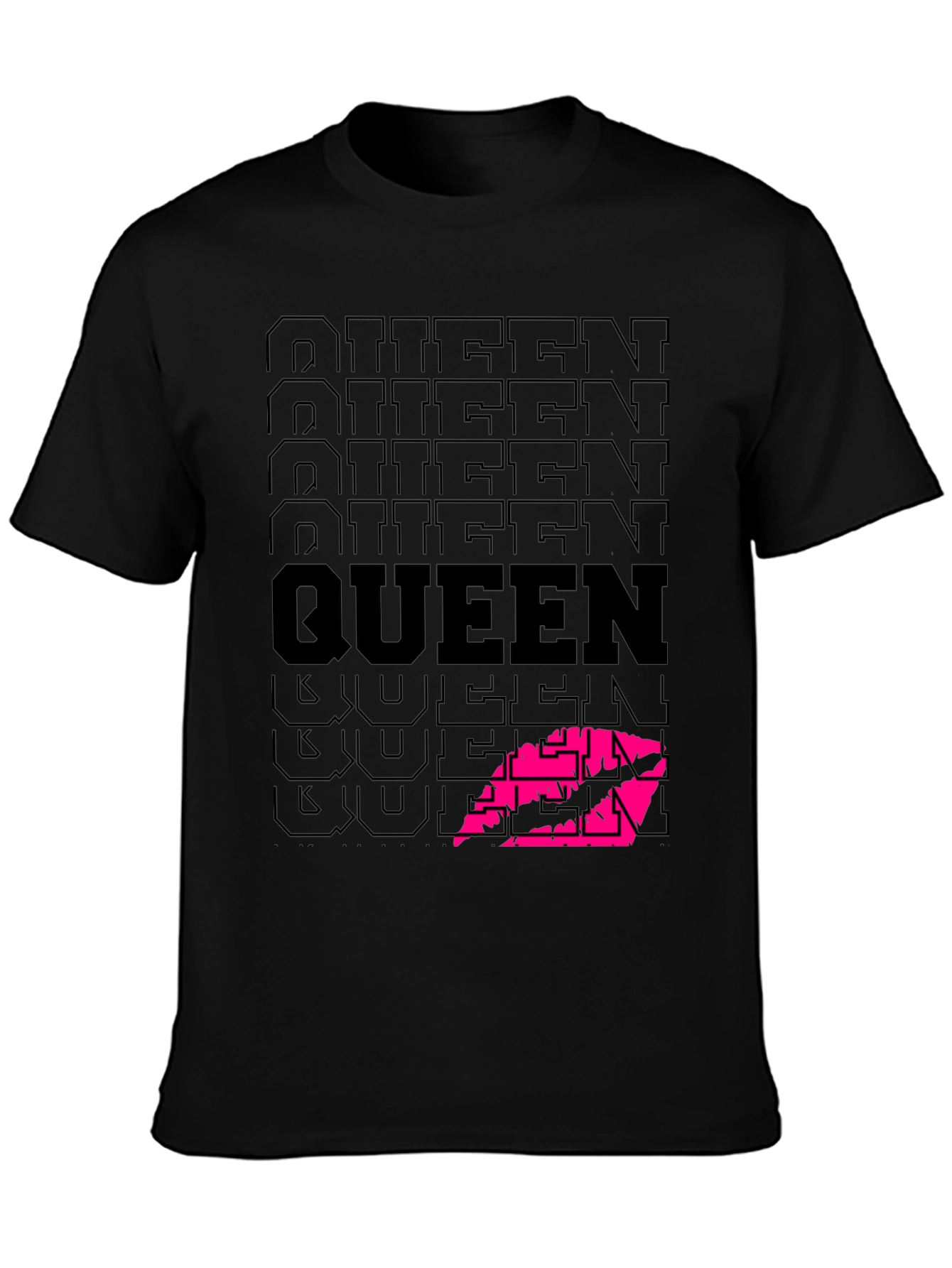 Queen Lips Graphic Black T-Shirt