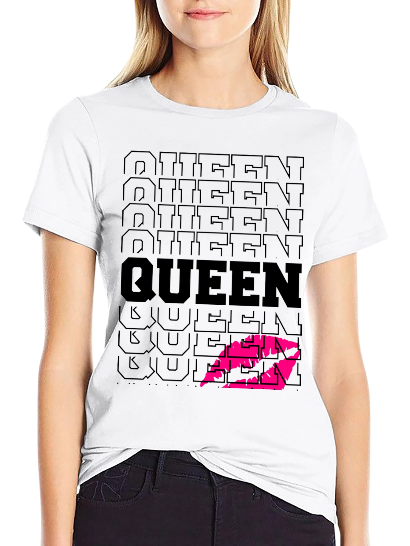 Queen Lips Graphic Black T-Shirt