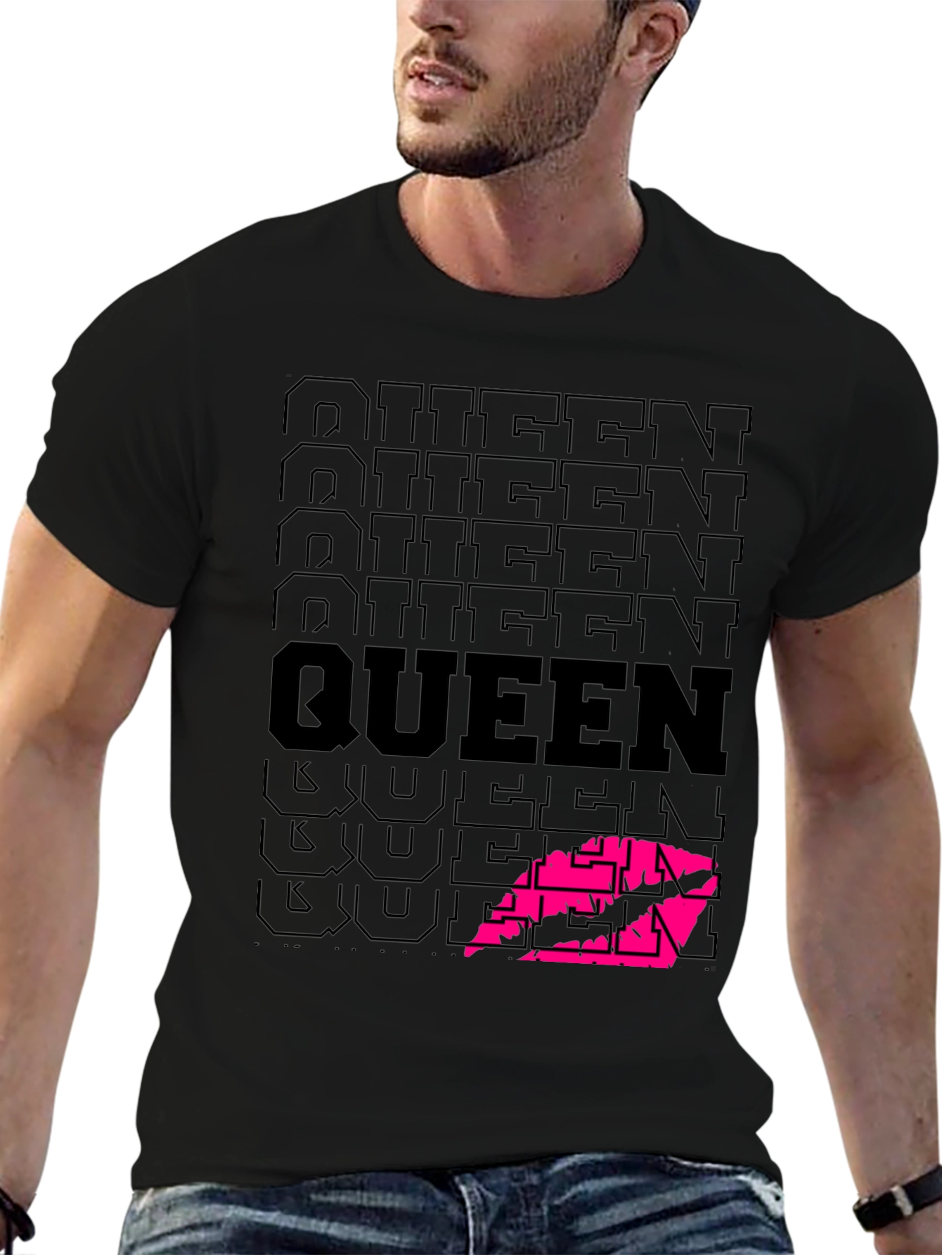 Queen Lips Graphic Black T-Shirt