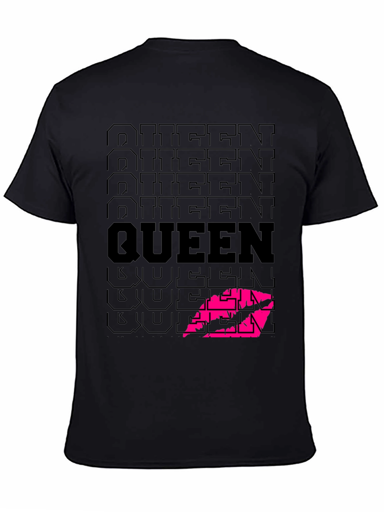 Queen Lips Graphic Black T-Shirt
