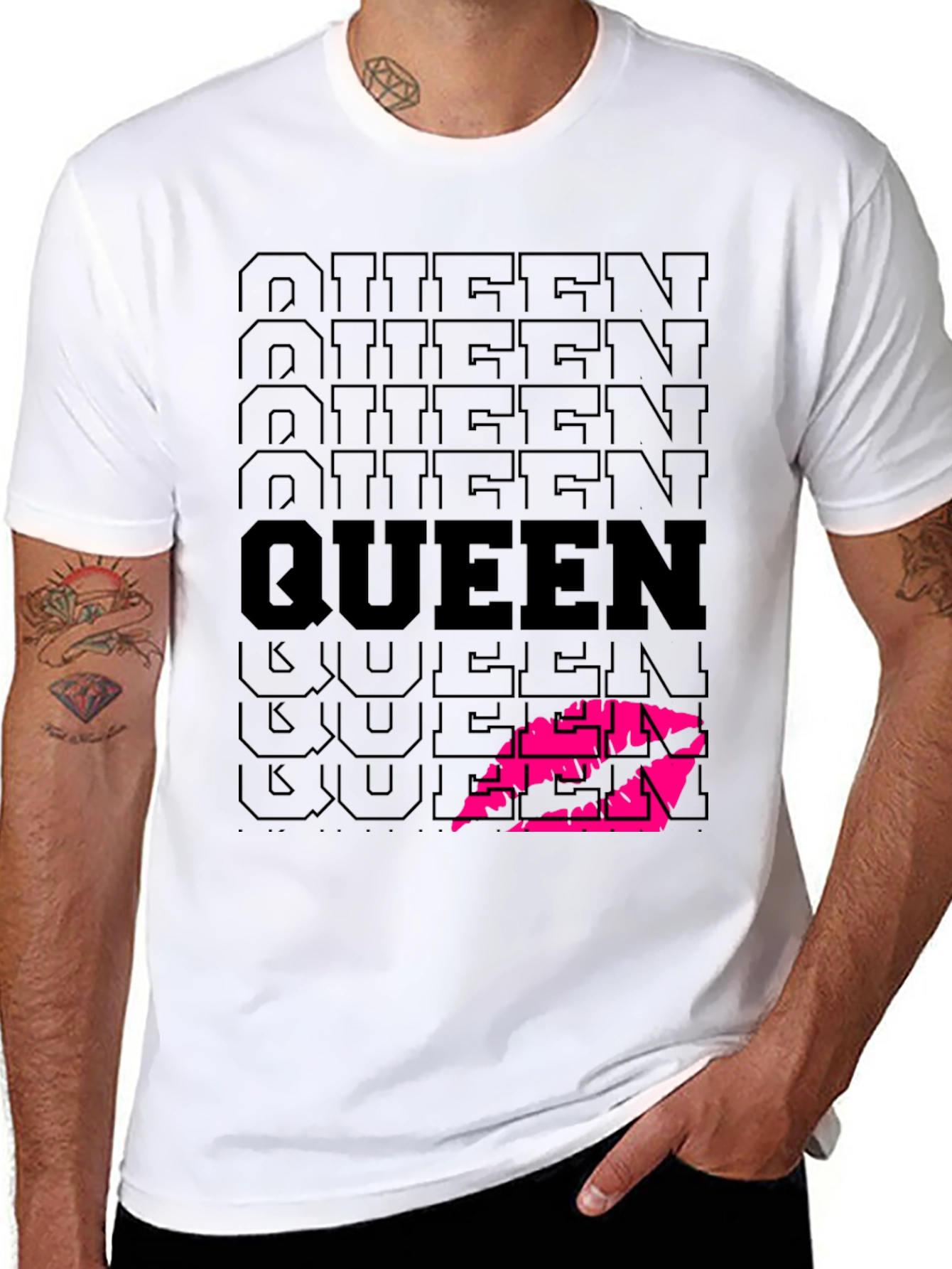 Queen Lips Graphic Black T-Shirt