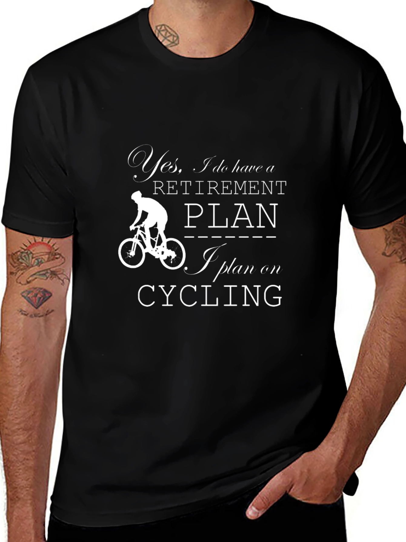Retirement Plan Cycling T-Shirt - Black