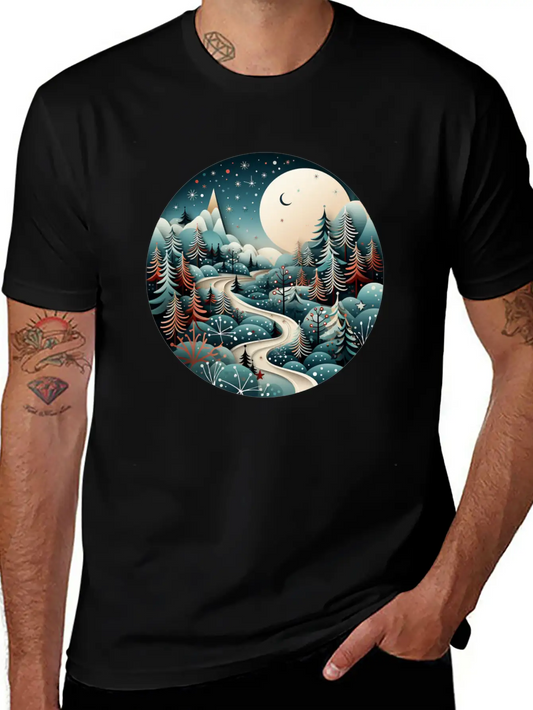 3D Christmas Sticker Circle Comfortable Minimalist Graphic Tee – Summer Style Essential