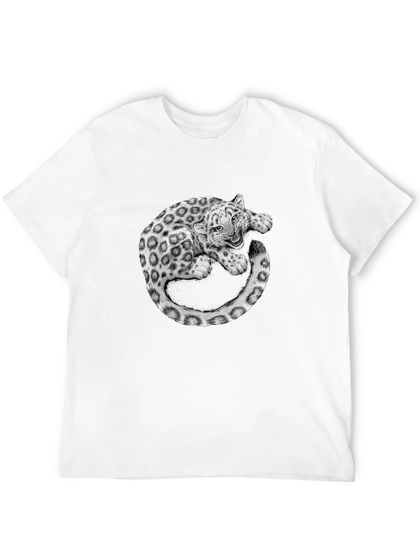 Leopard Graphic Print Black T-Shirt