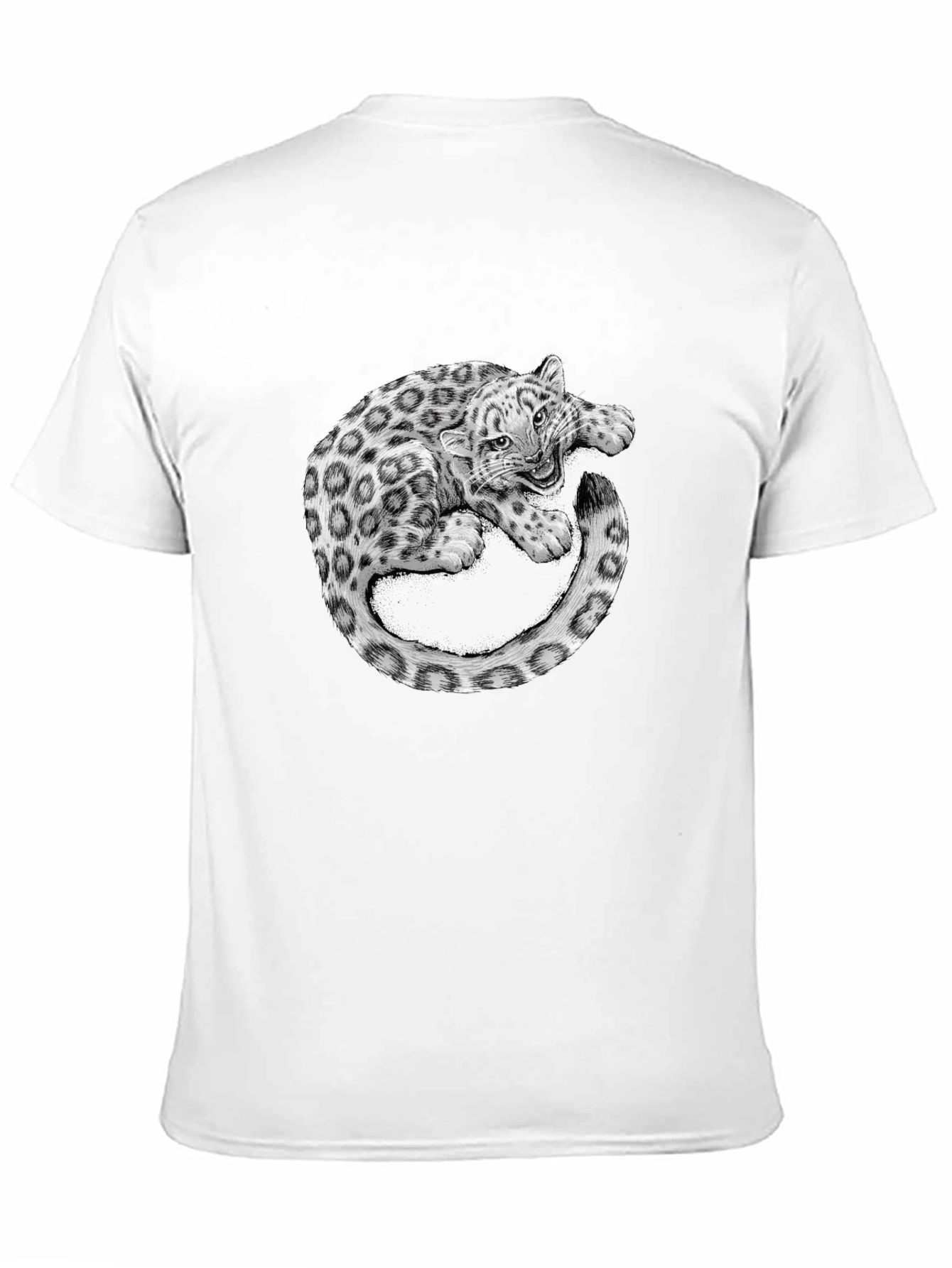 Leopard Graphic Print Black T-Shirt
