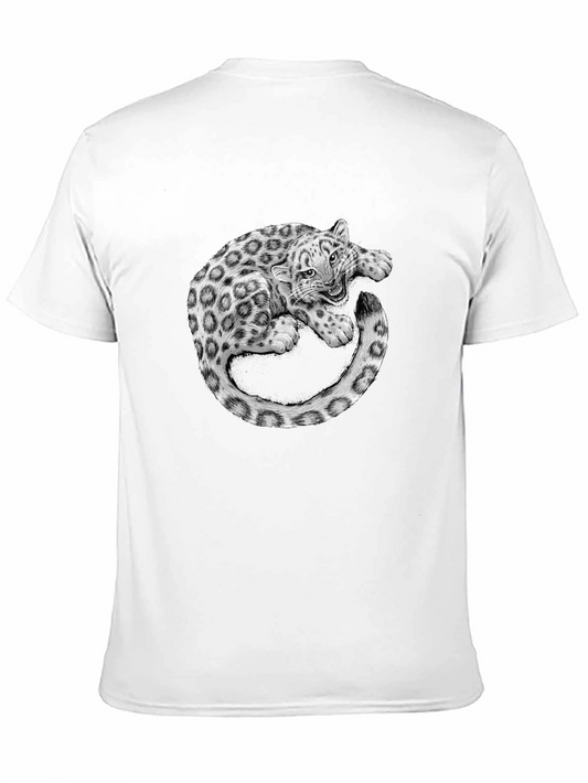 Leopard Graphic Print Black T-Shirt