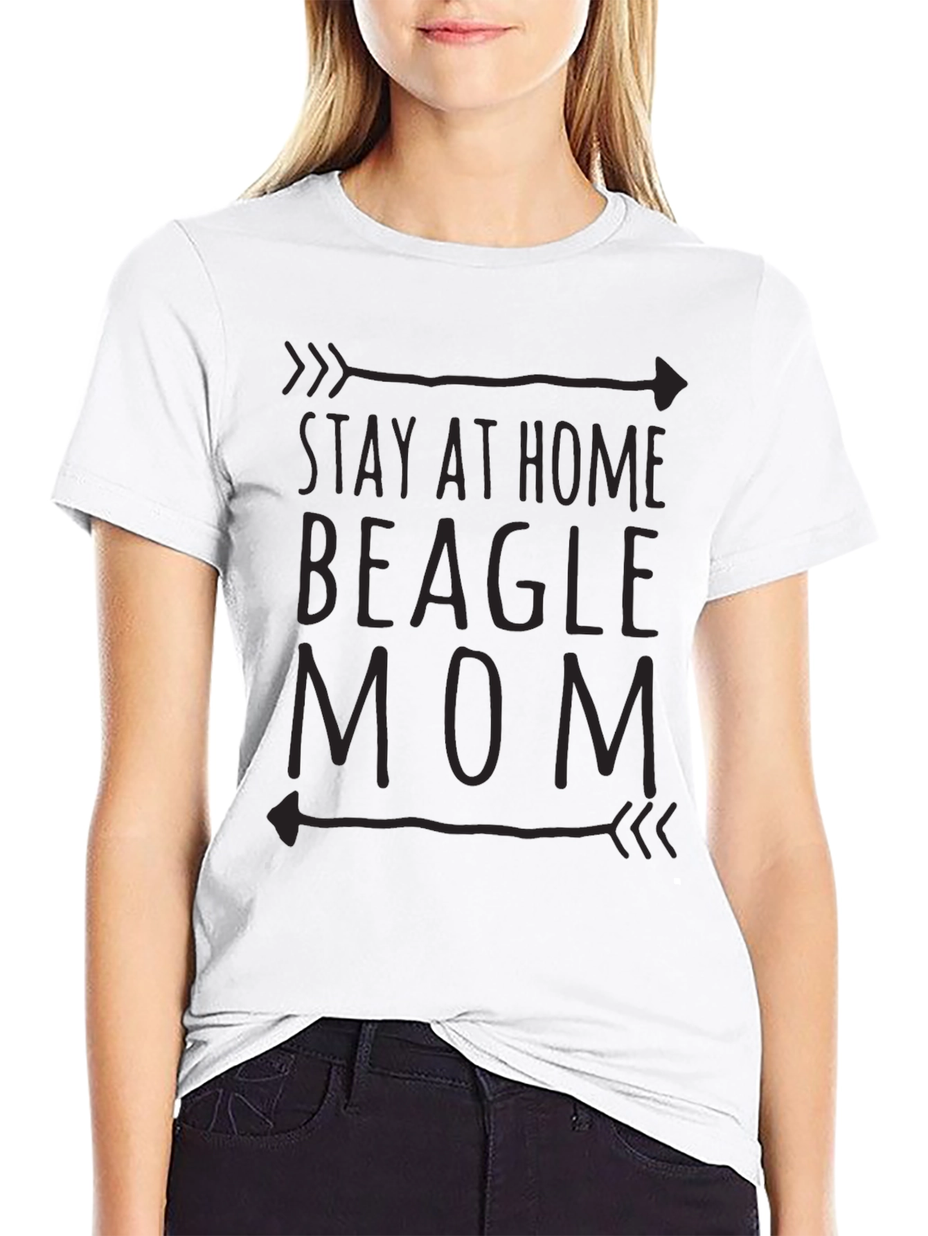Stay at Home Beagle Mom Graphic Tee - Black