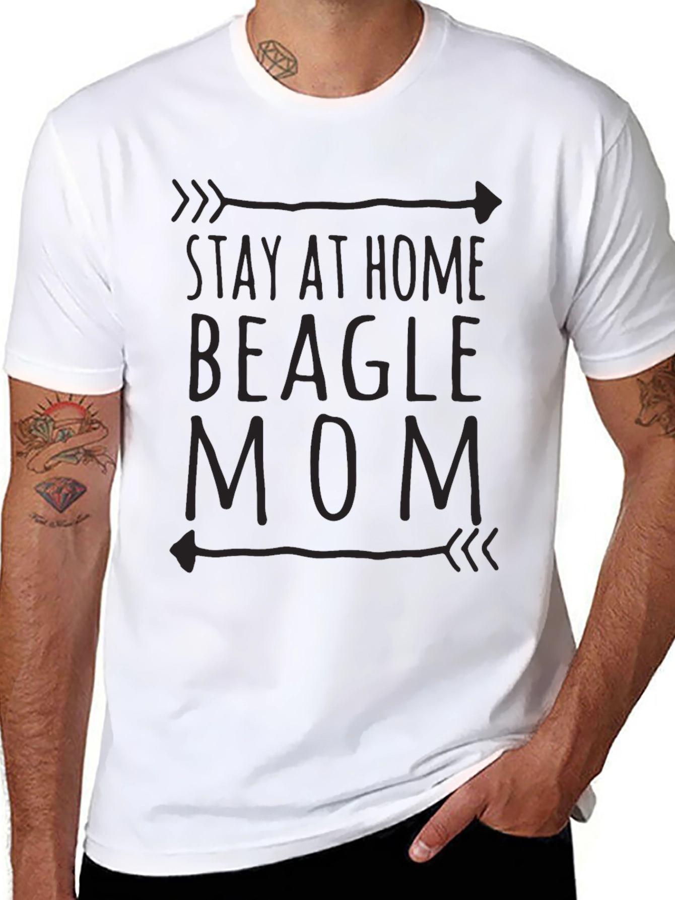 Stay at Home Beagle Mom Graphic Tee - Black