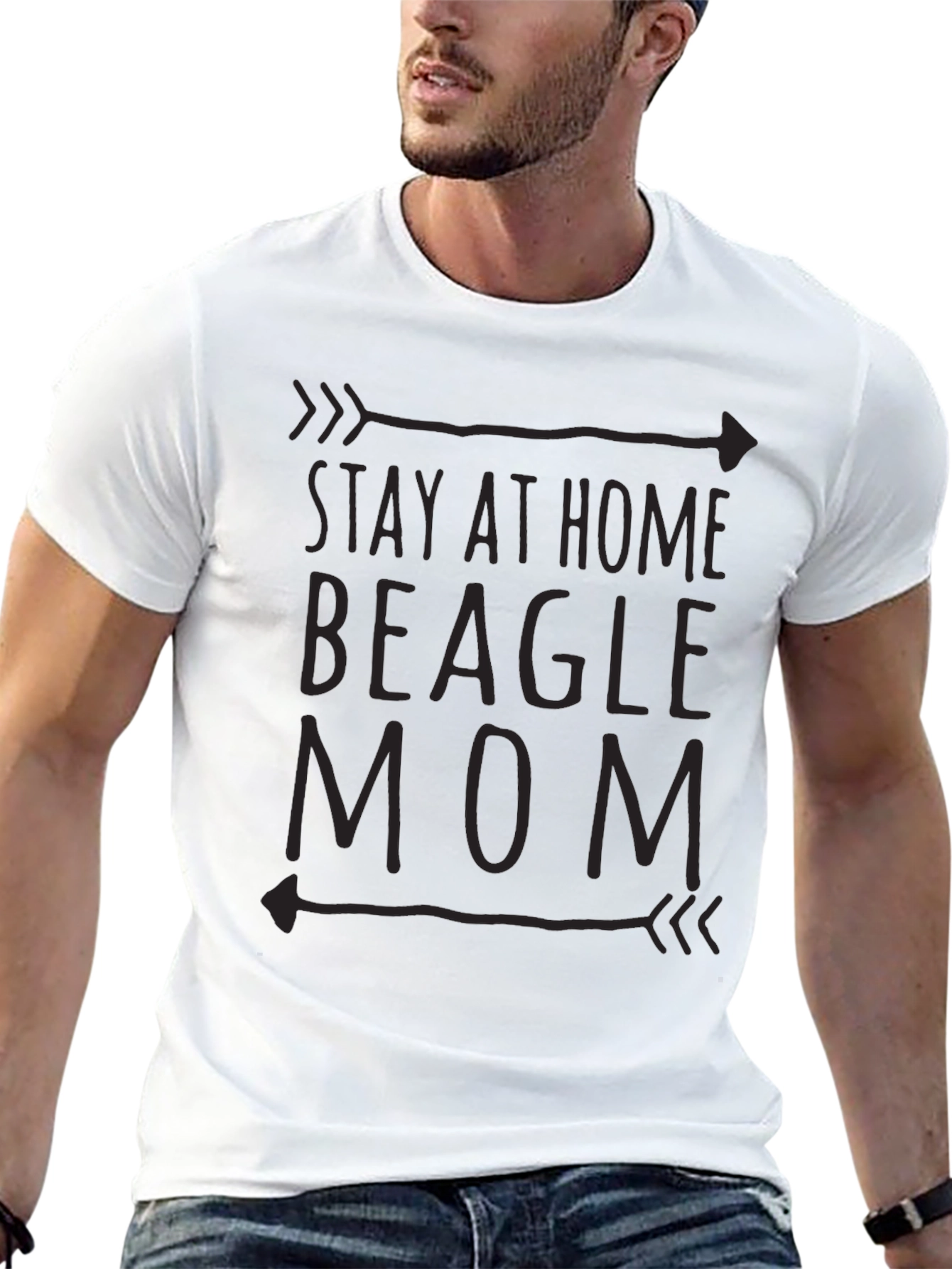 Stay at Home Beagle Mom Graphic Tee - Black