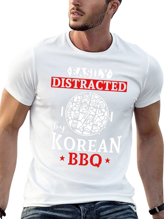 Easily Distracted by Korean BBQ Graphic T-Shirt