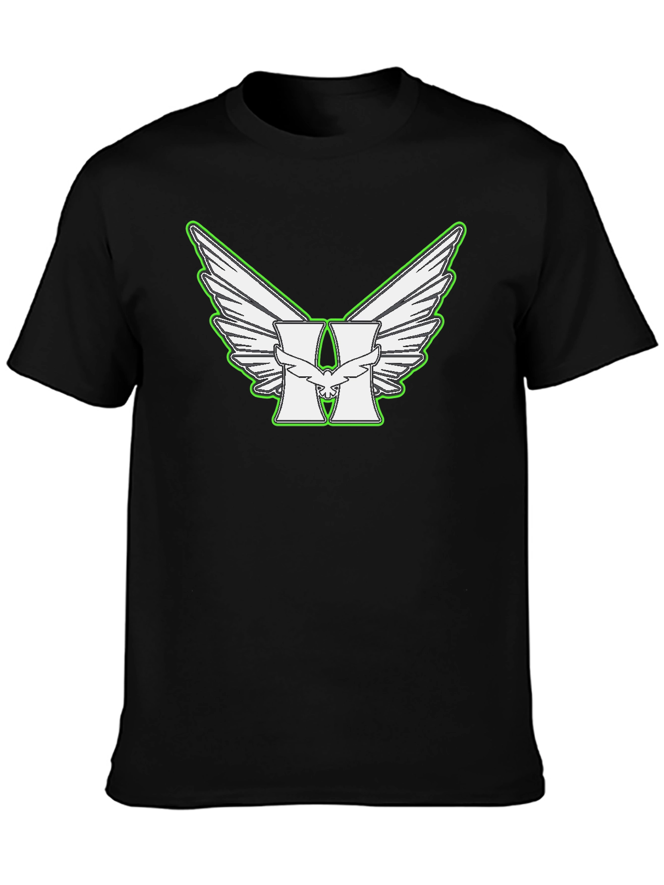 Wings and H Logo Black T-Shirt