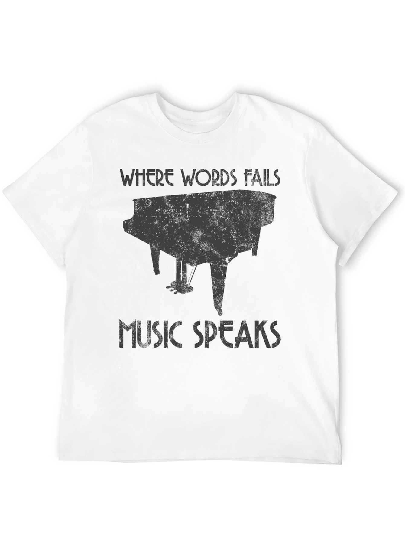 Music Speaks Piano Graphic T-Shirt