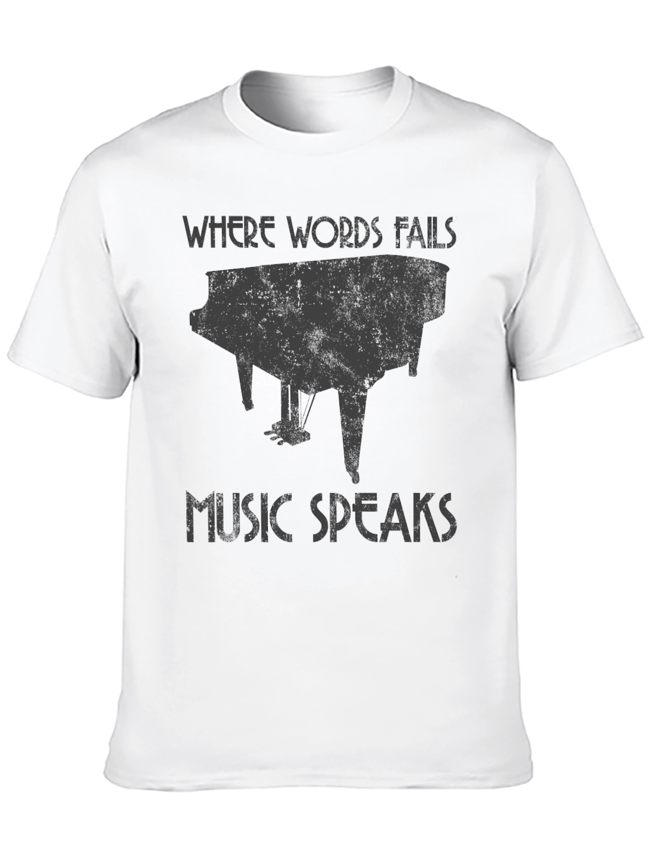 Music Speaks Piano Graphic T-Shirt