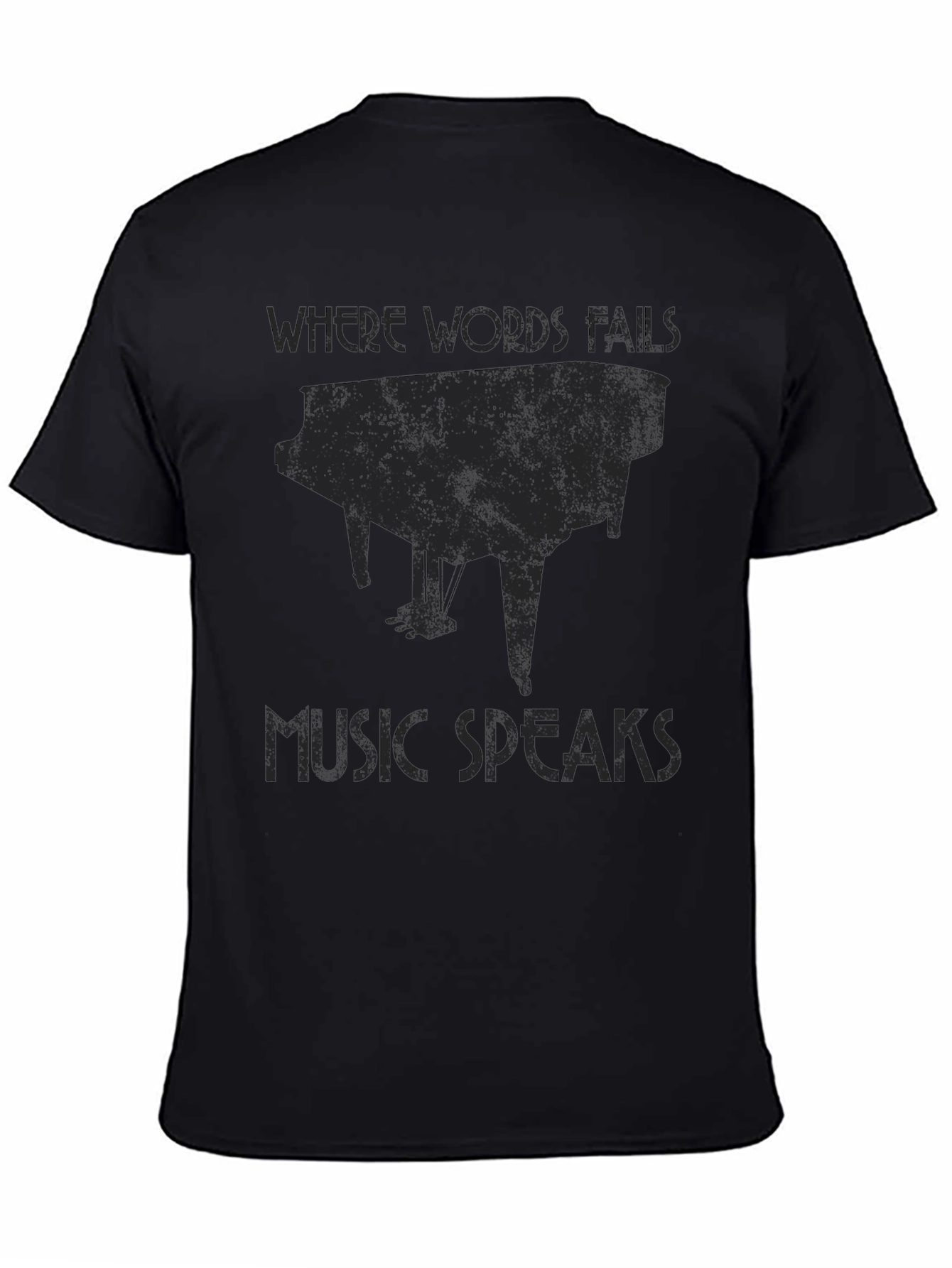 Music Speaks Piano Graphic T-Shirt