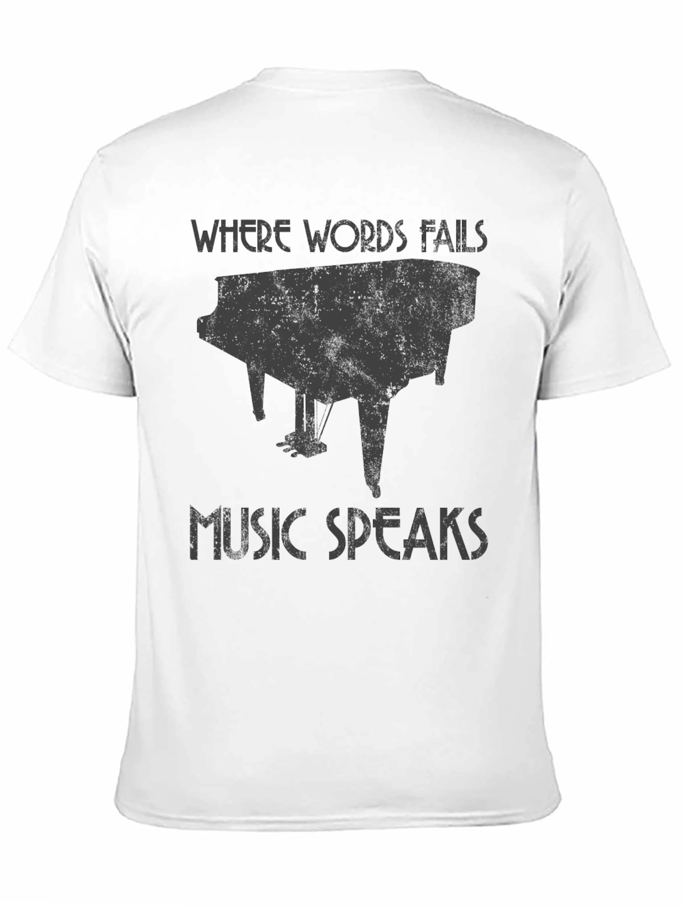 Music Speaks Piano Graphic T-Shirt
