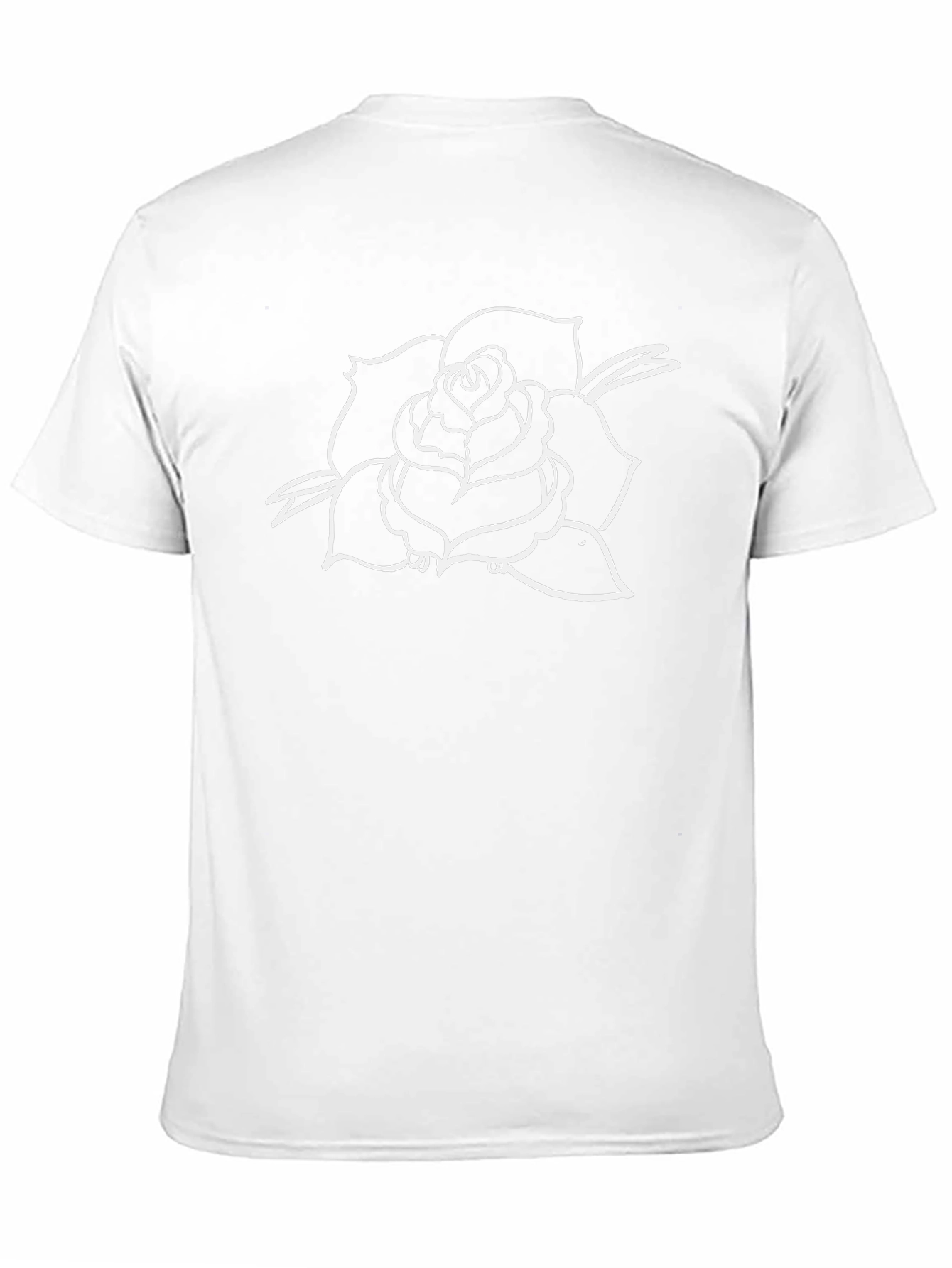 Black T-Shirt with Rose Graphic