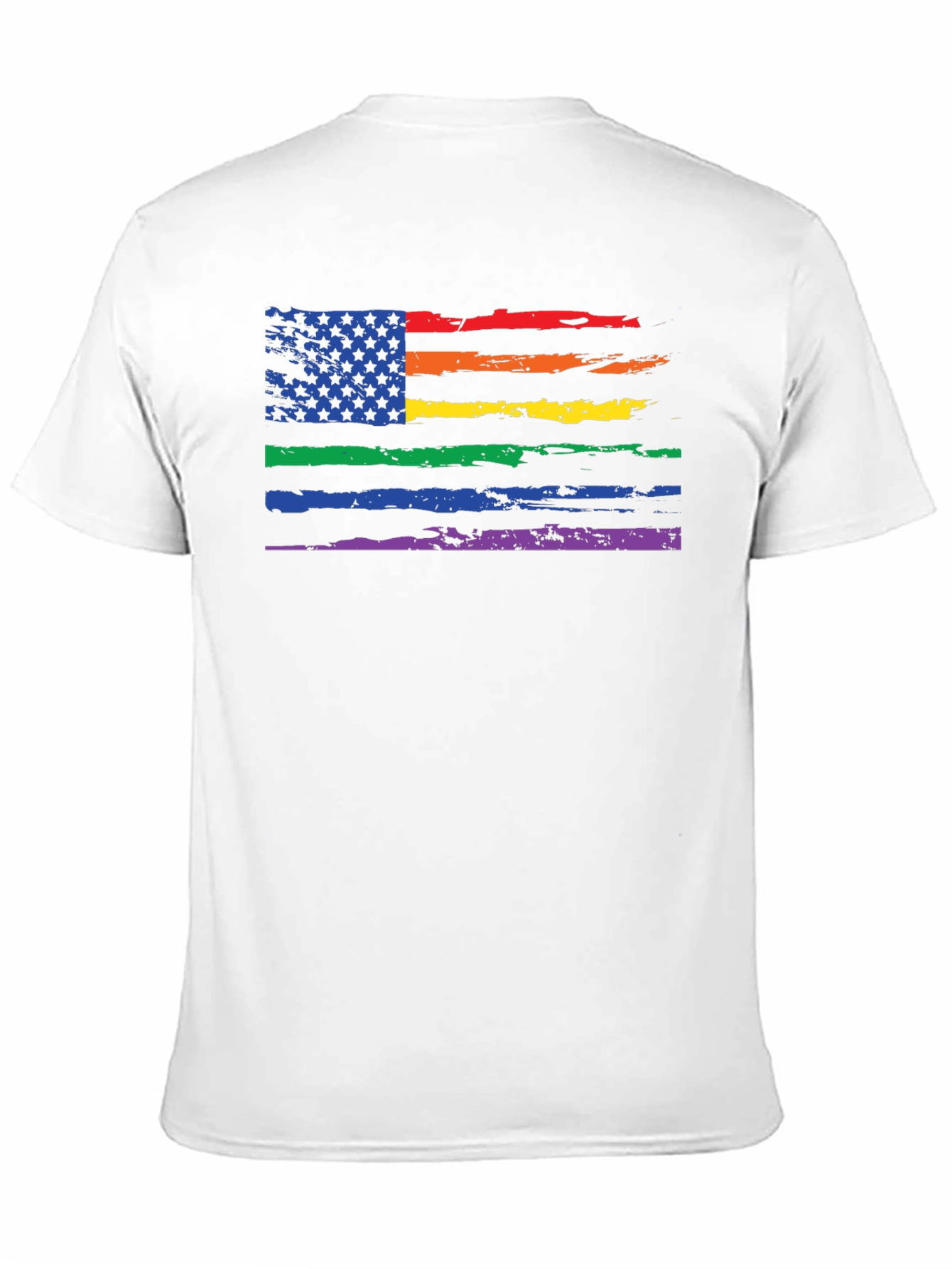 Pride Flag Distressed Graphic T-Shirt
