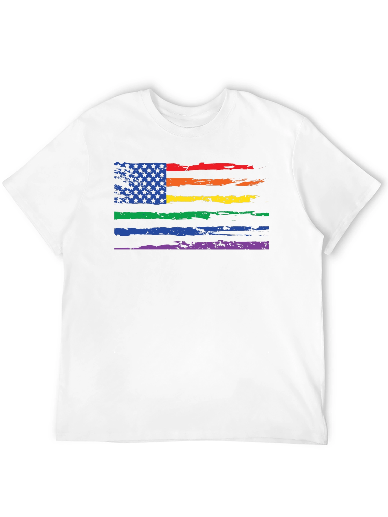Pride Flag Distressed Graphic T-Shirt