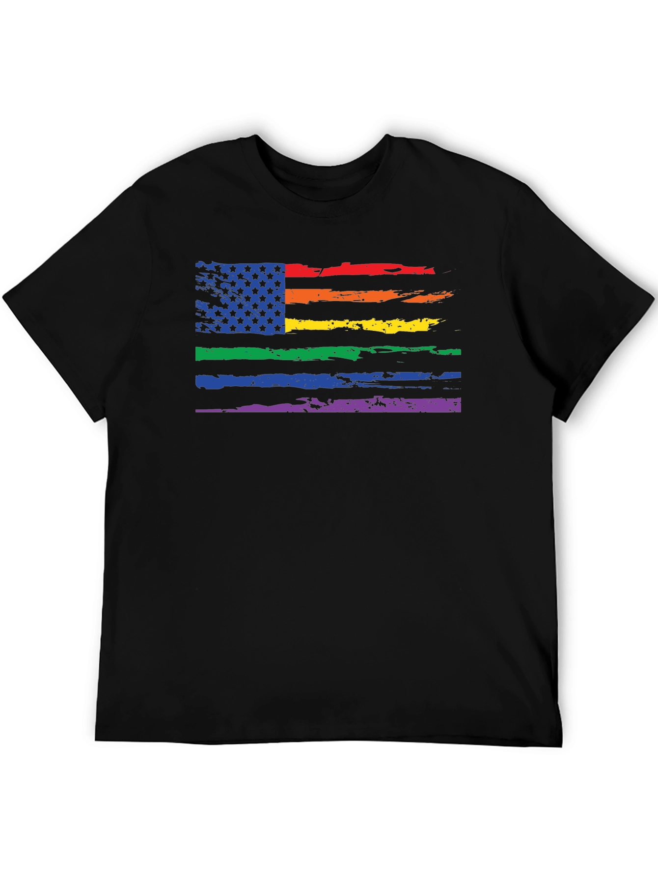 Pride Flag Distressed Graphic T-Shirt