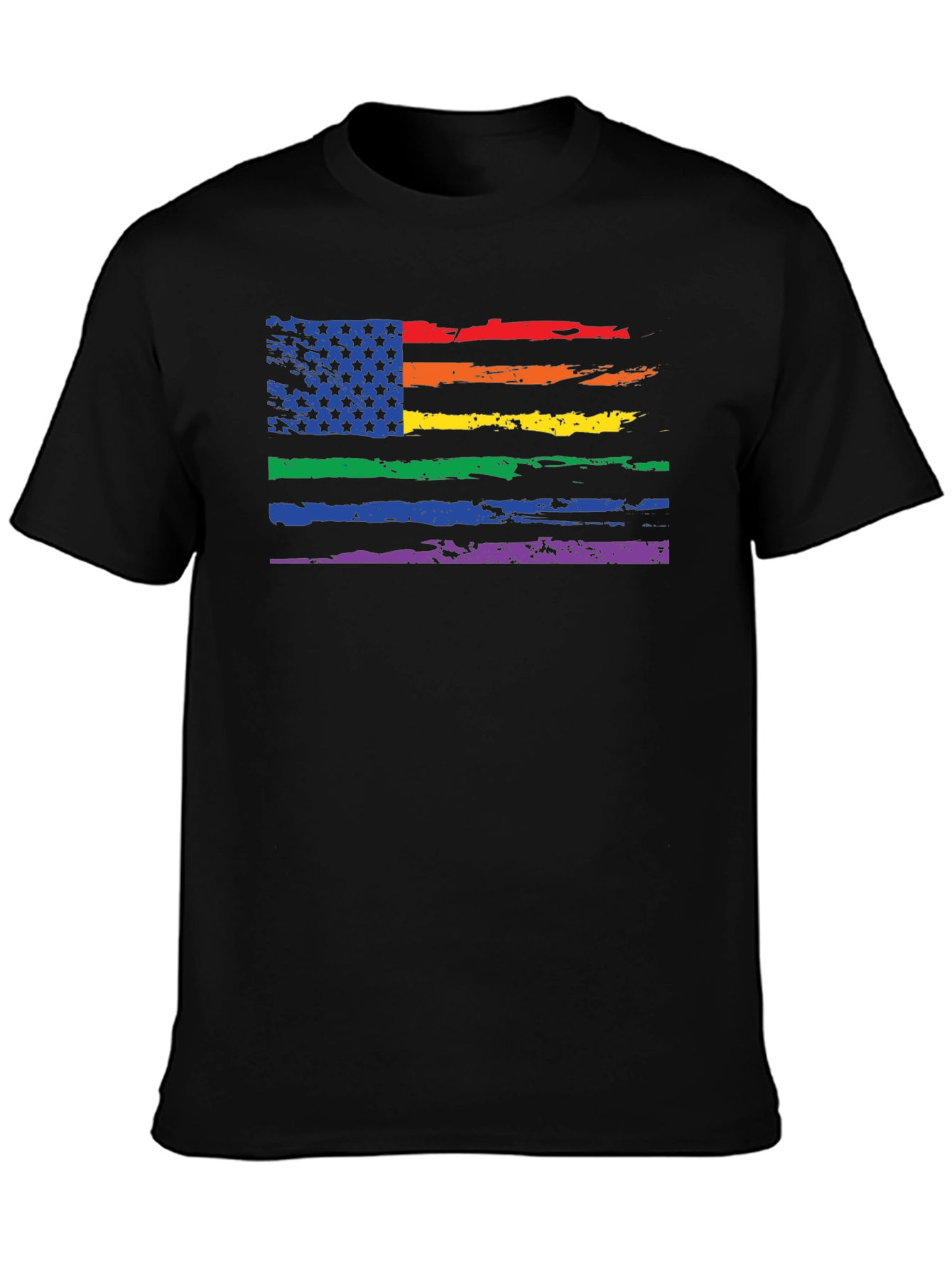 Pride Flag Distressed Graphic T-Shirt